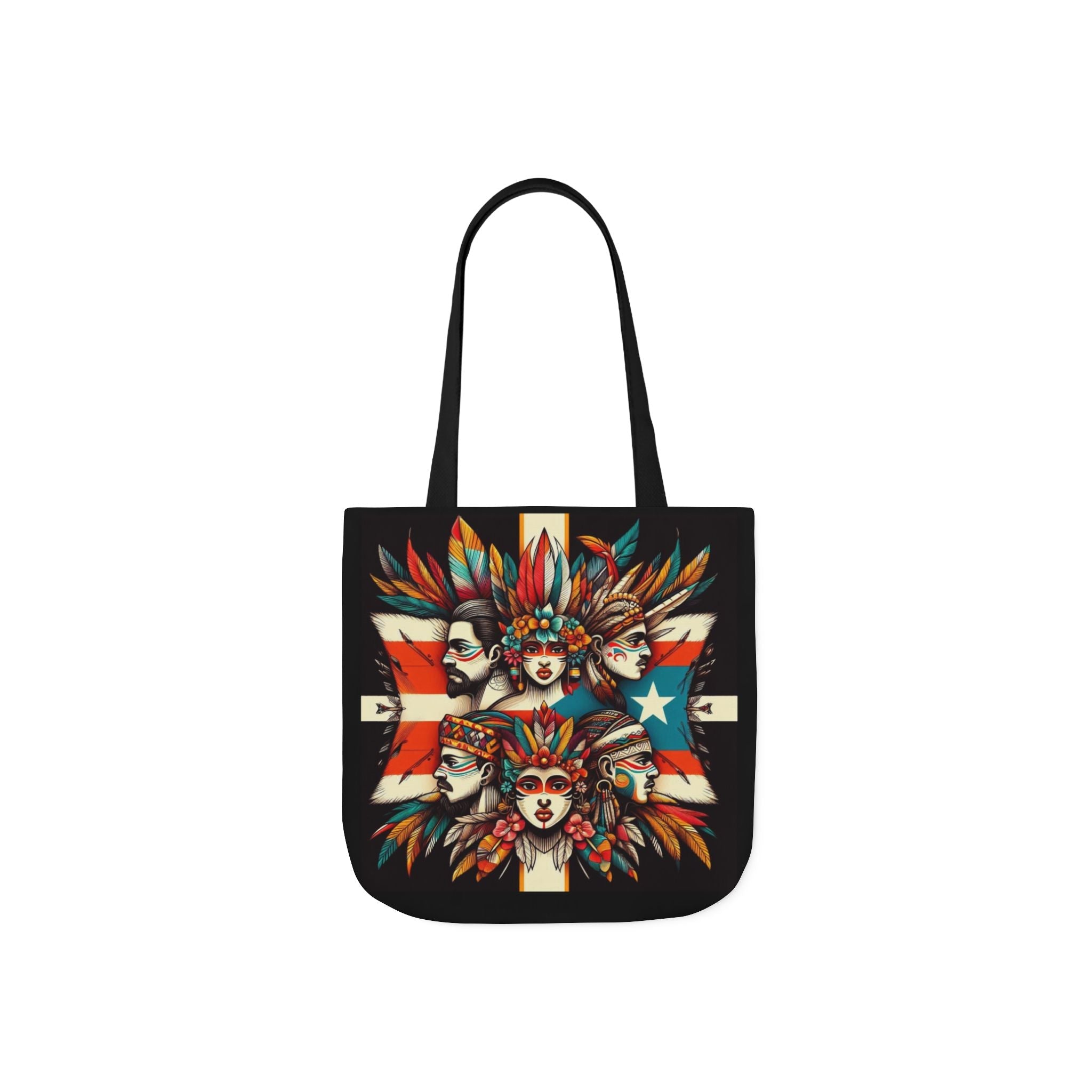 Puerto Rico Canvas Tote Bag, 5 - Color Straps - Metamorphosis Creations