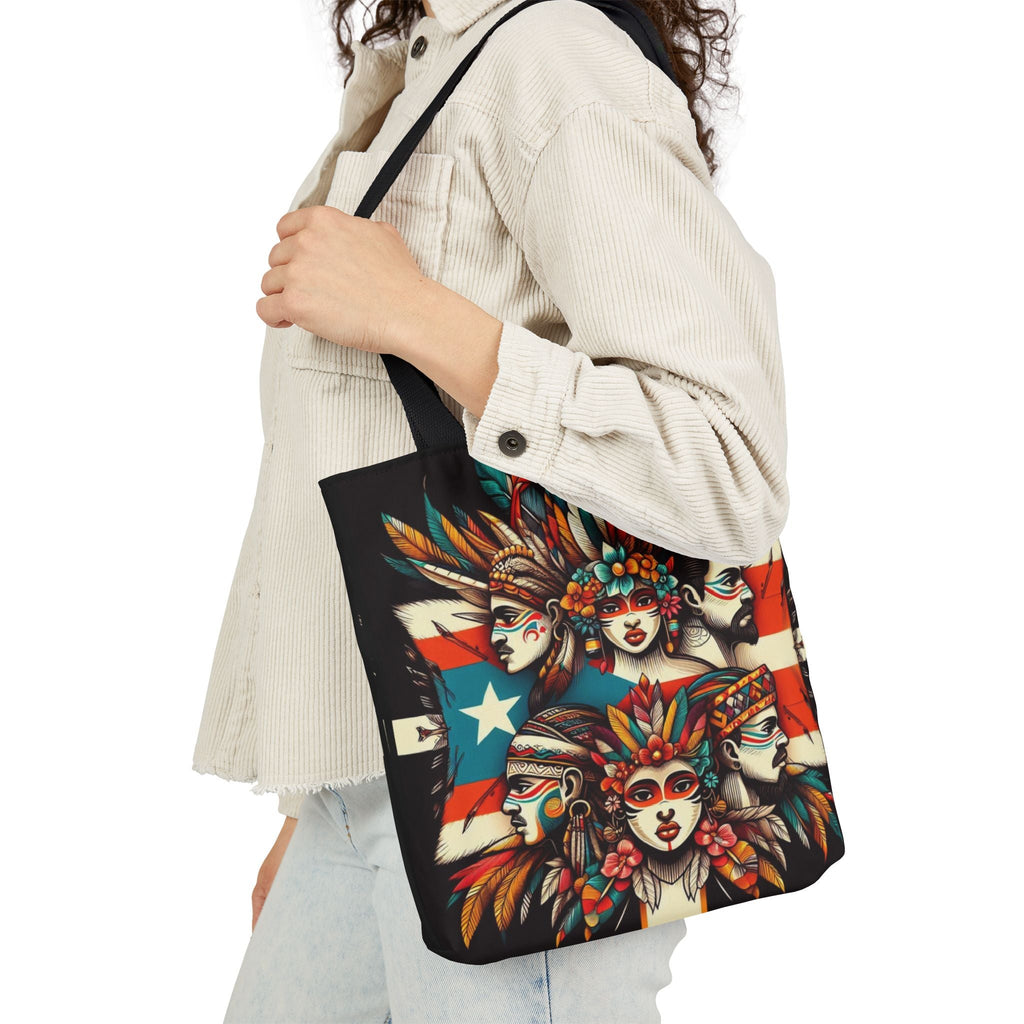 Puerto Rico Canvas Tote Bag, 5 - Color Straps - Metamorphosis Creations