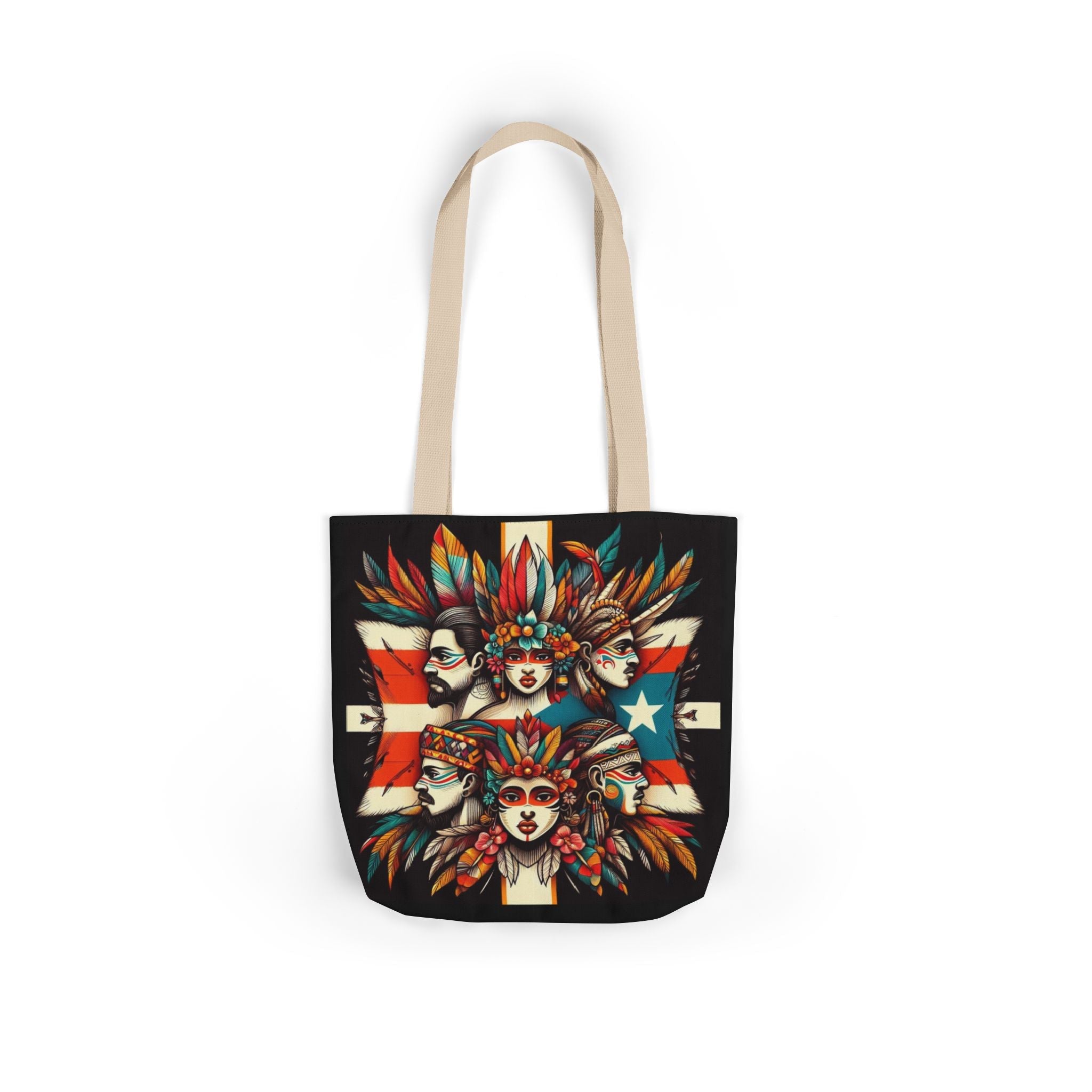 Puerto Rico Canvas Tote Bag, 5 - Color Straps - Metamorphosis Creations
