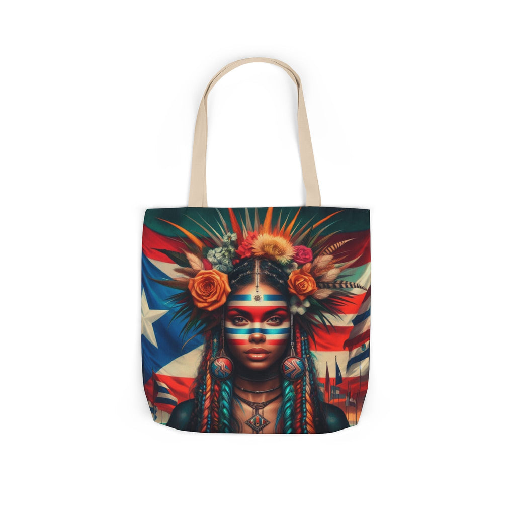 PUERTO RICO Canvas Tote Bag, 5 - Color Straps - Metamorphosis Creations