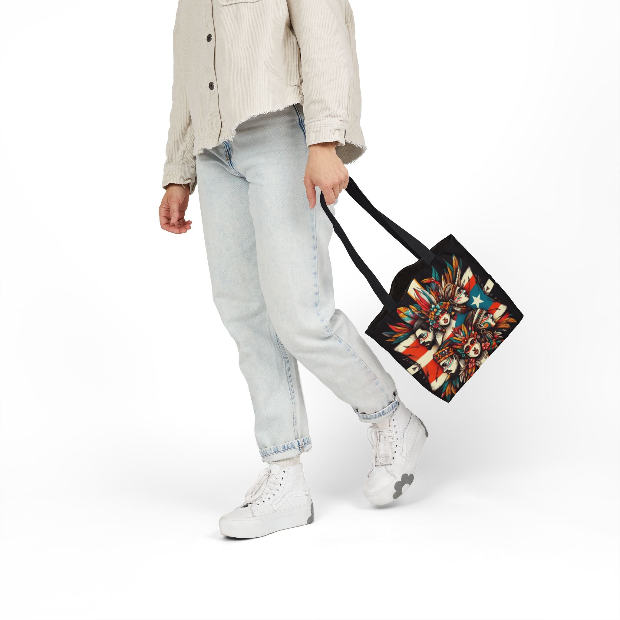Puerto Rico Canvas Tote Bag, 5 - Color Straps - Metamorphosis Creations
