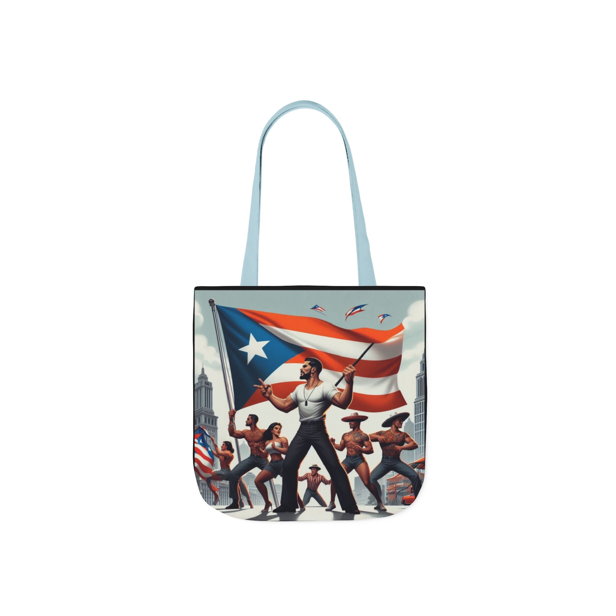 PUERTO RICO Canvas Tote Bag, 5 - Color Straps - Metamorphosis Creations