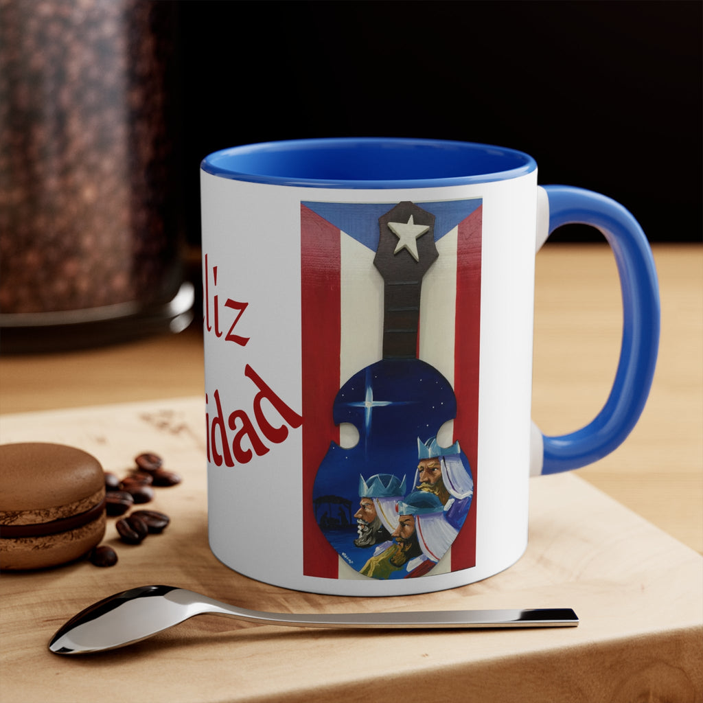 Puerto Rico Christmas Mugs, Festive Holiday Coffee Cup, Gift for Musicians, Feliz Navidad Mug, Puerto Rican Art - Metamorphosis Creations