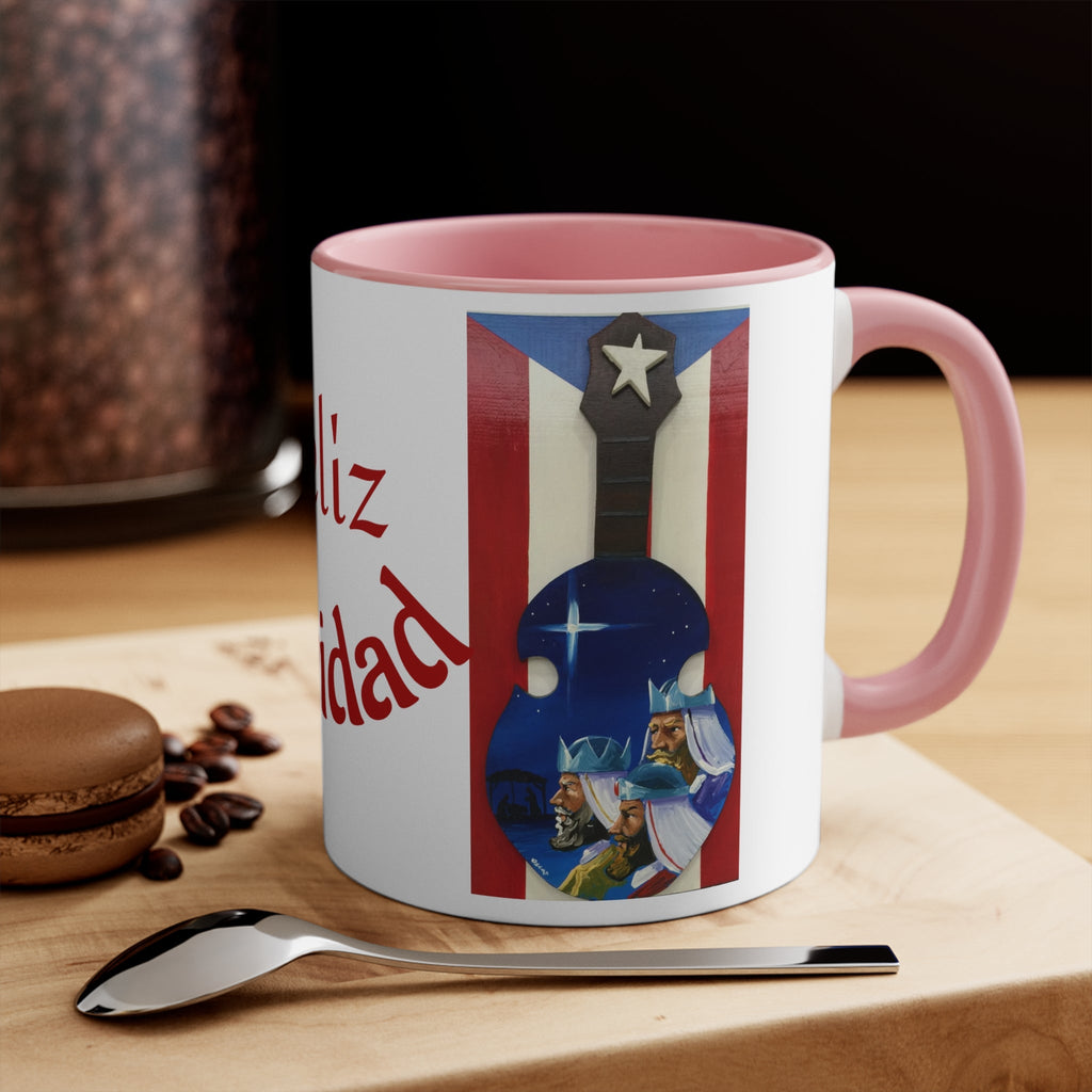 Puerto Rico Christmas Mugs, Festive Holiday Coffee Cup, Gift for Musicians, Feliz Navidad Mug, Puerto Rican Art - Metamorphosis Creations