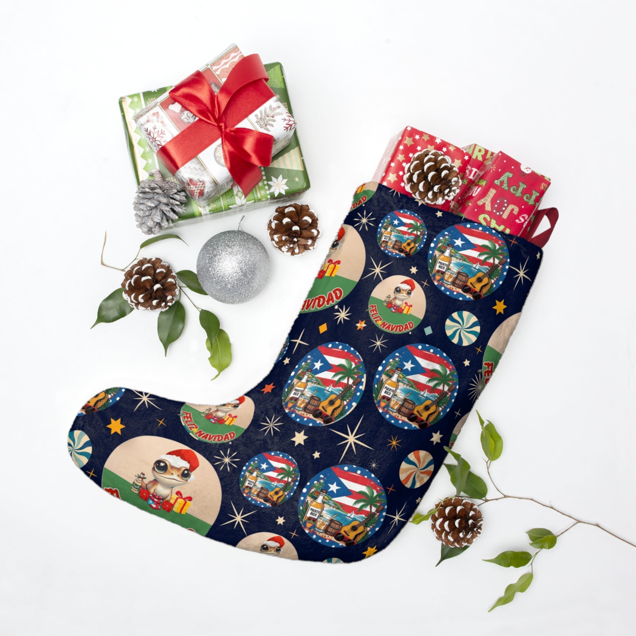 Puerto Rico Christmas Stockings Decor - Metamorphosis Creations