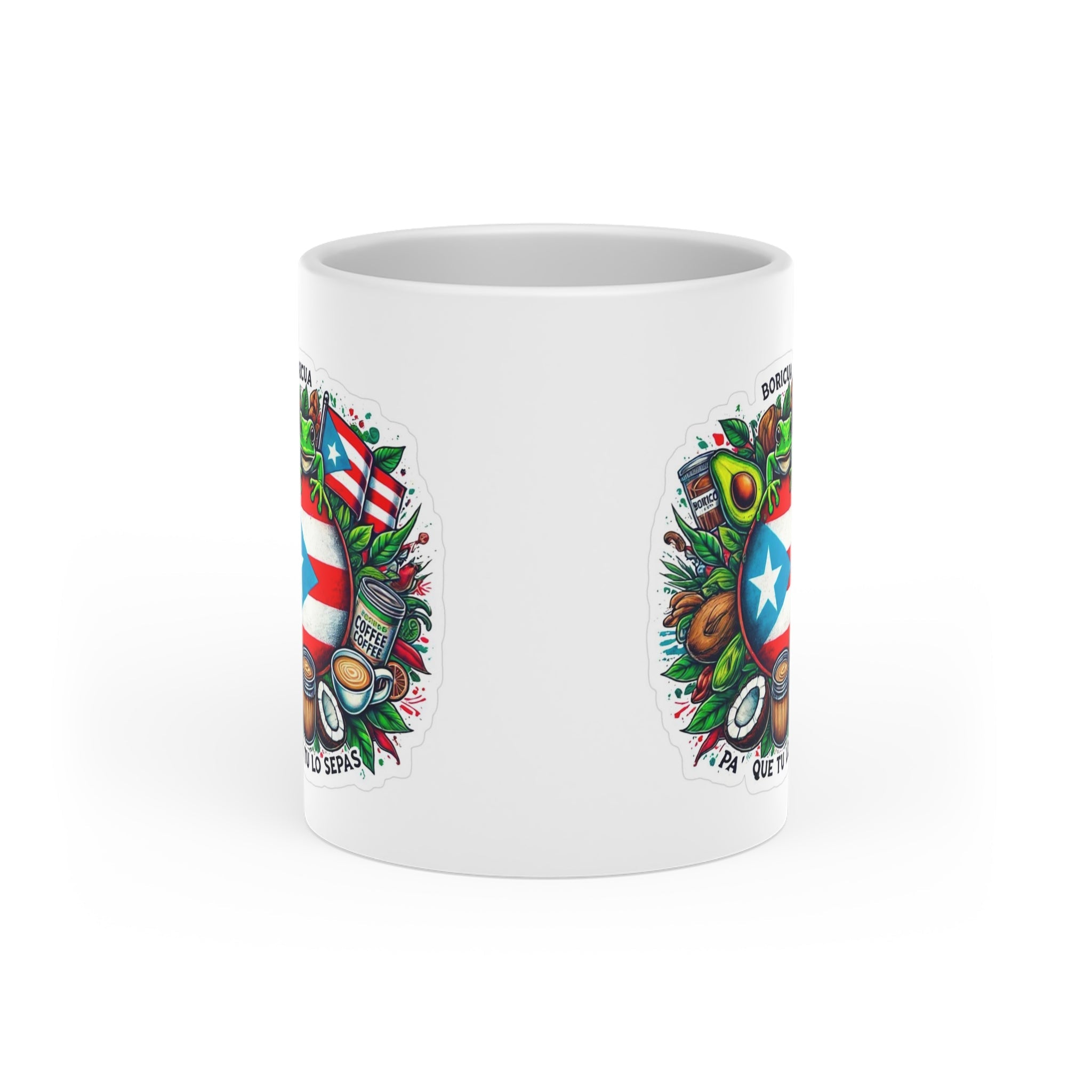 Puerto Rico Colorful Heart - Shaped Mug for Coffee Lovers, Ideal Gift for Birthdays, Anniversaries, Valentine’s Day, Home Décor, Unique Art Design - Metamorphosis Creations