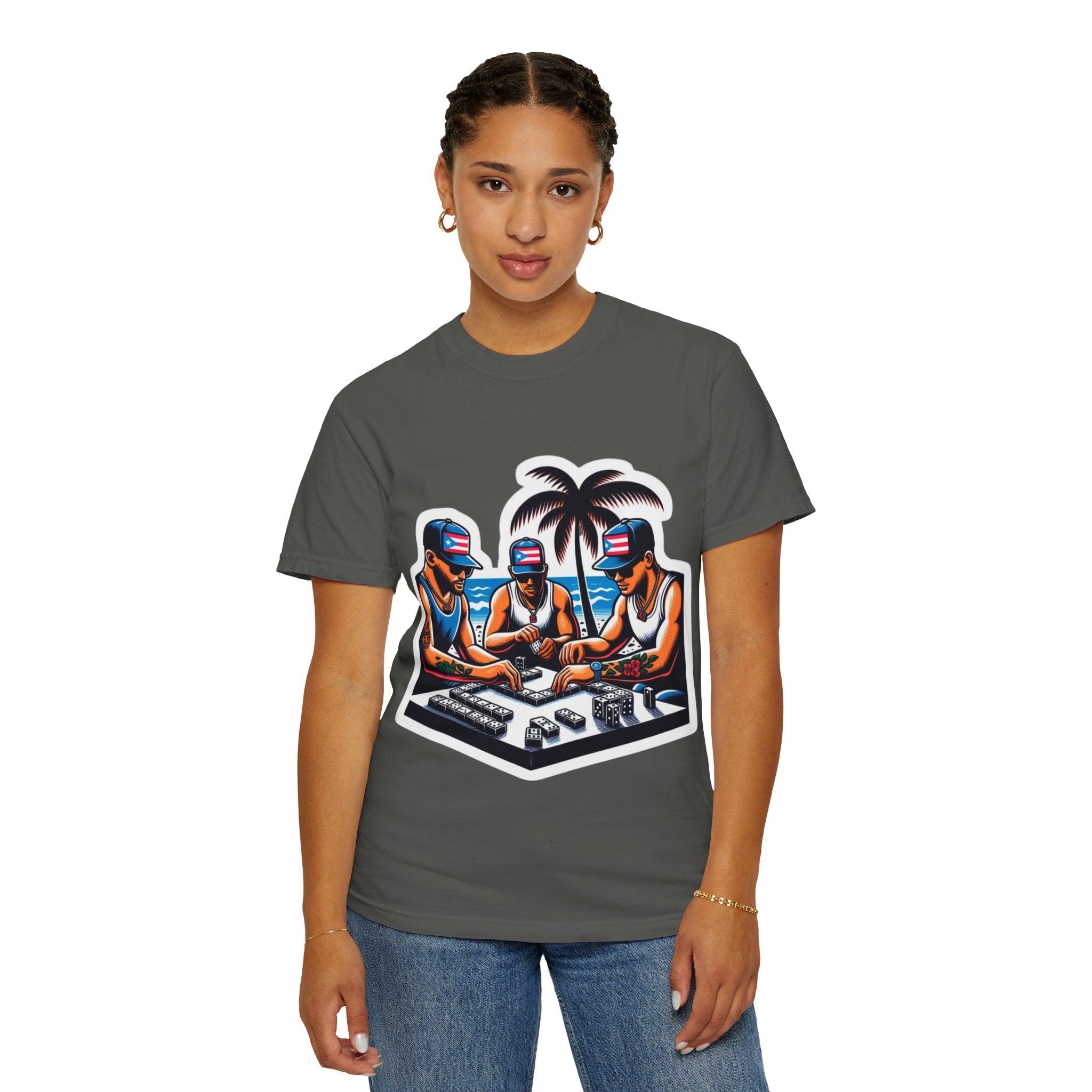 Puerto rico Domino game Unisex Garment - Dyed T-shirt - Metamorphosis Creations