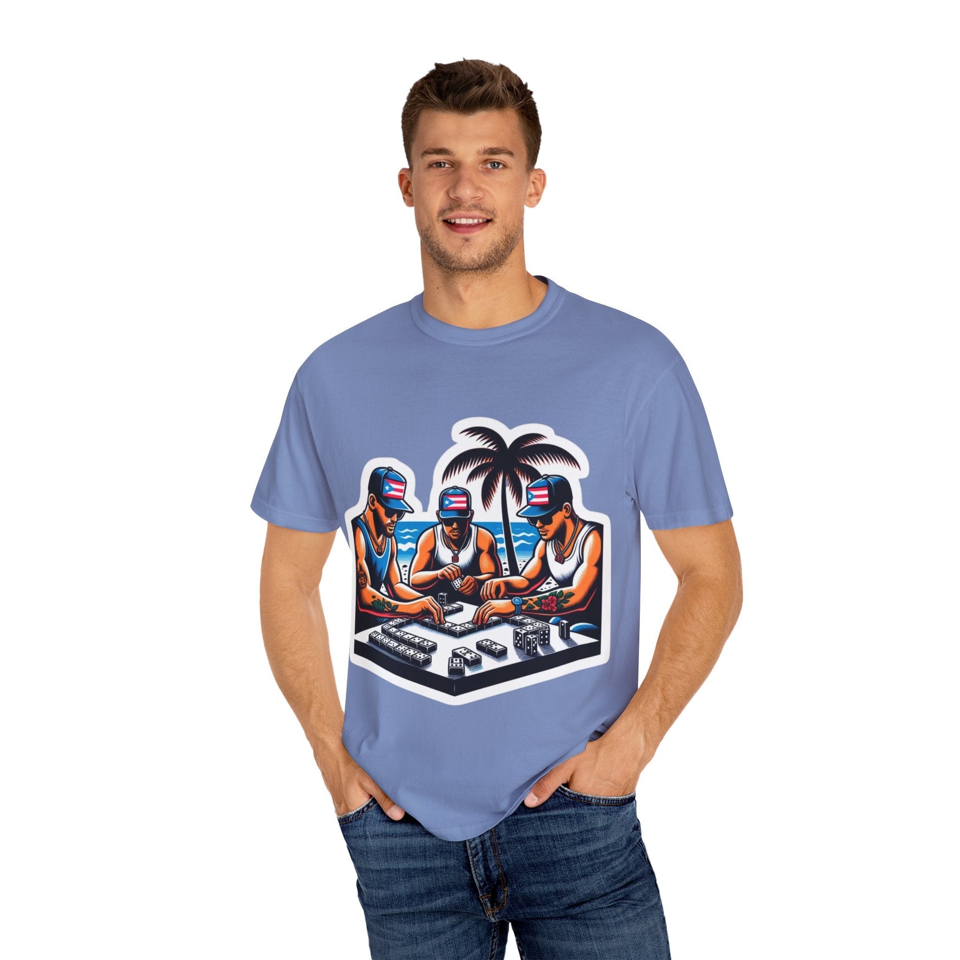 Puerto rico Domino game Unisex Garment - Dyed T-shirt - Metamorphosis Creations