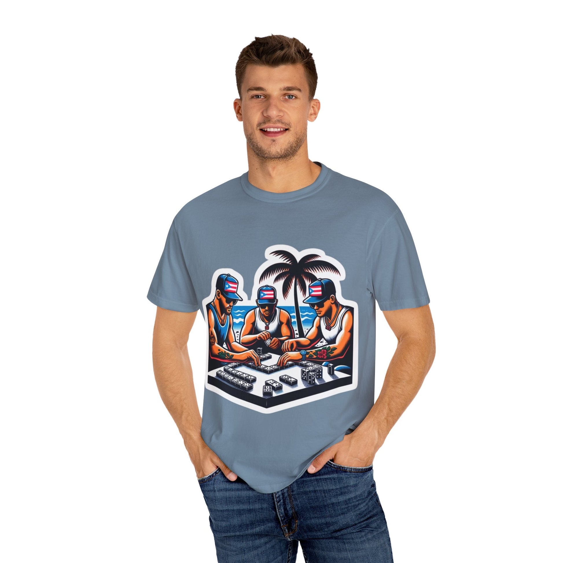 Puerto rico Domino game Unisex Garment - Dyed T-shirt - Metamorphosis Creations