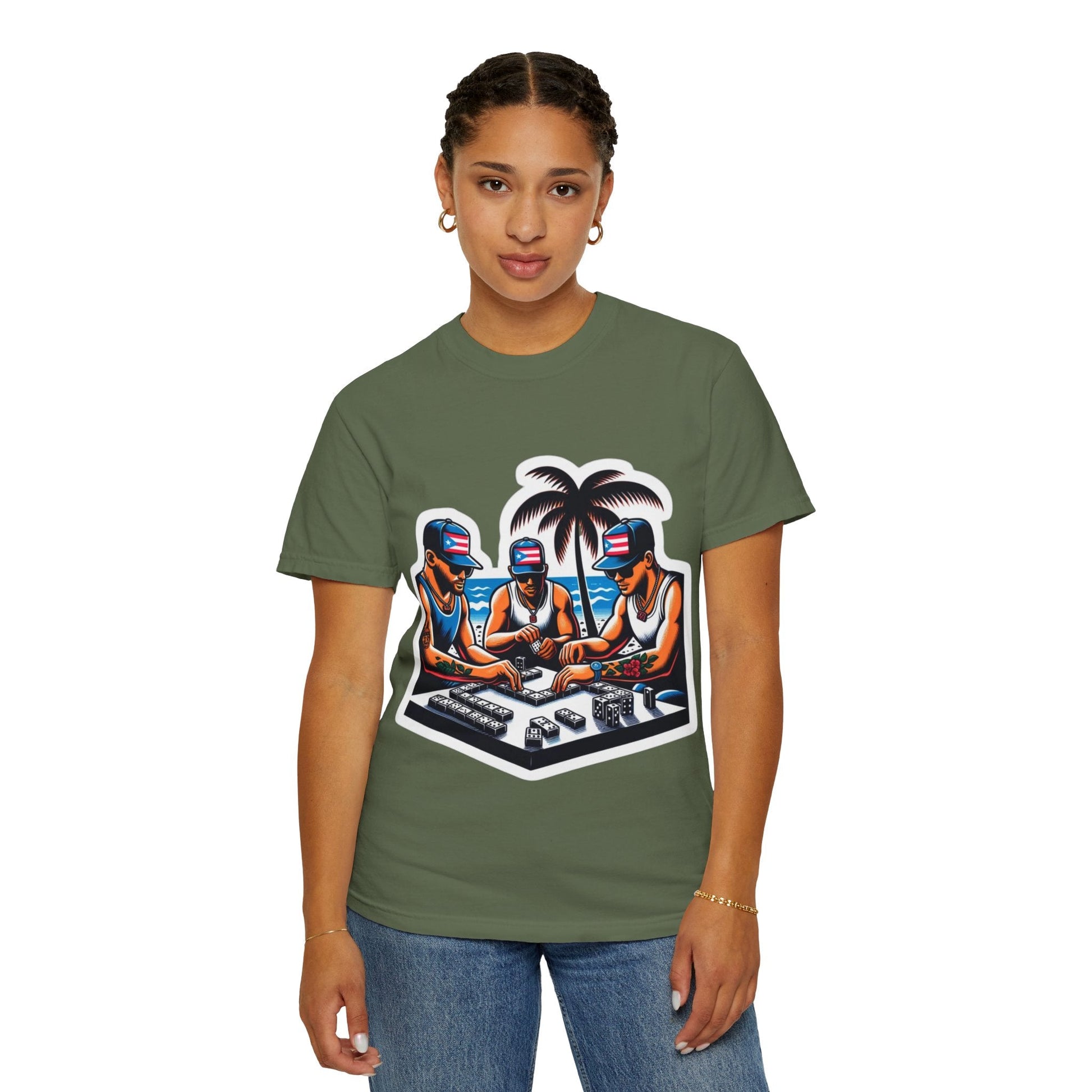 Puerto rico Domino game Unisex Garment - Dyed T-shirt - Metamorphosis Creations