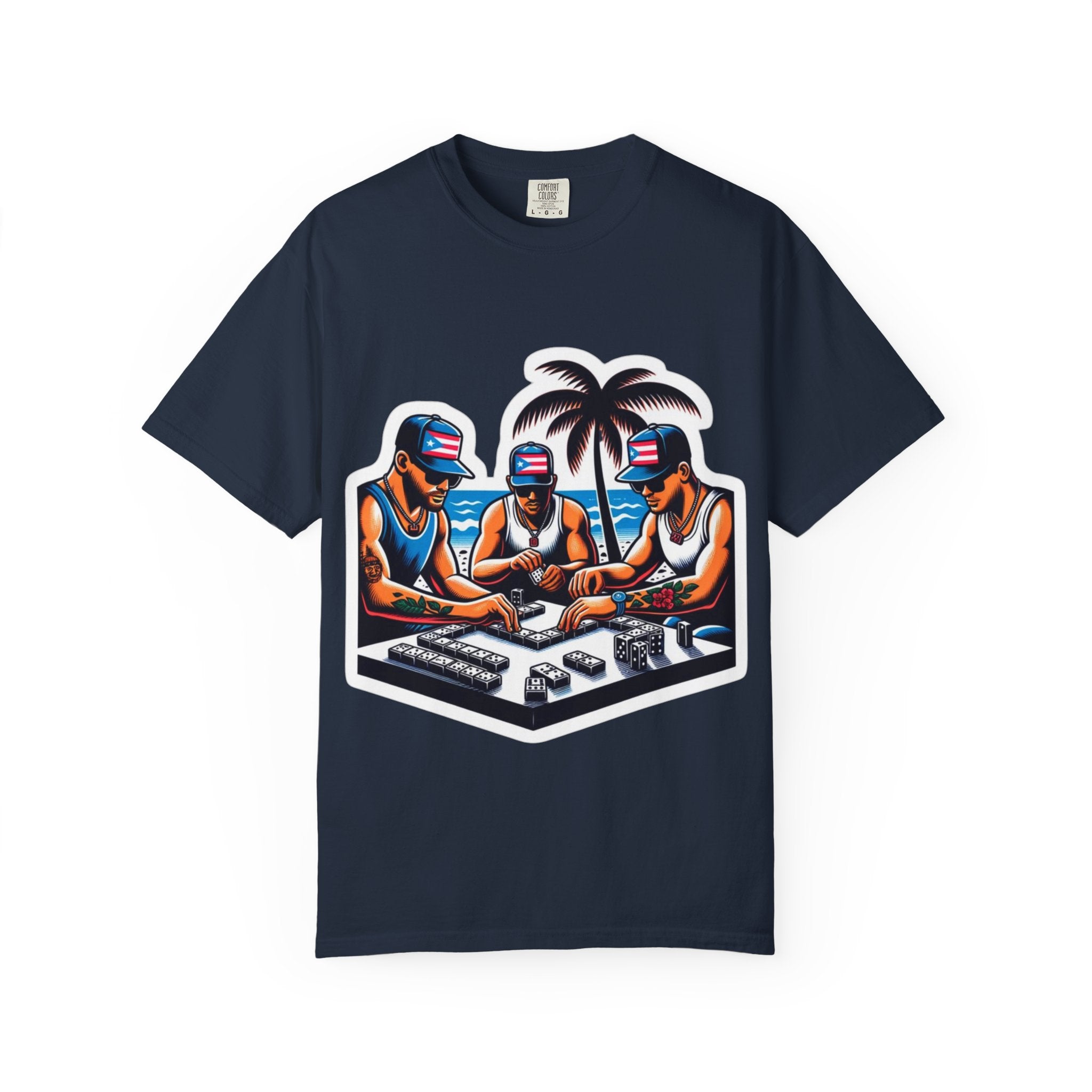 Puerto rico Domino game Unisex Garment - Dyed T-shirt - Metamorphosis Creations