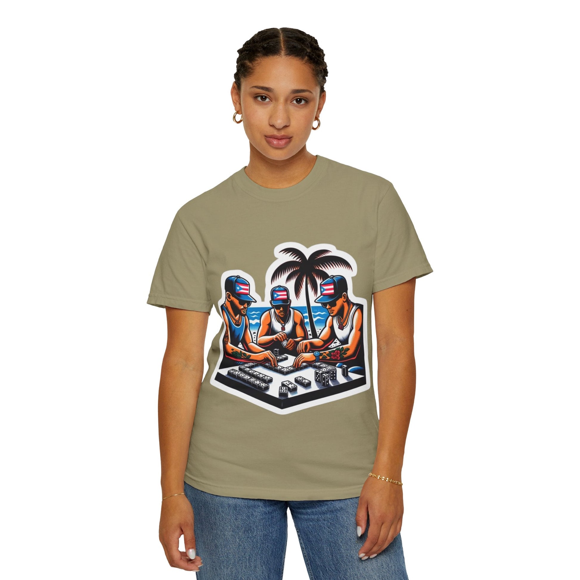 Puerto rico Domino game Unisex Garment - Dyed T-shirt - Metamorphosis Creations