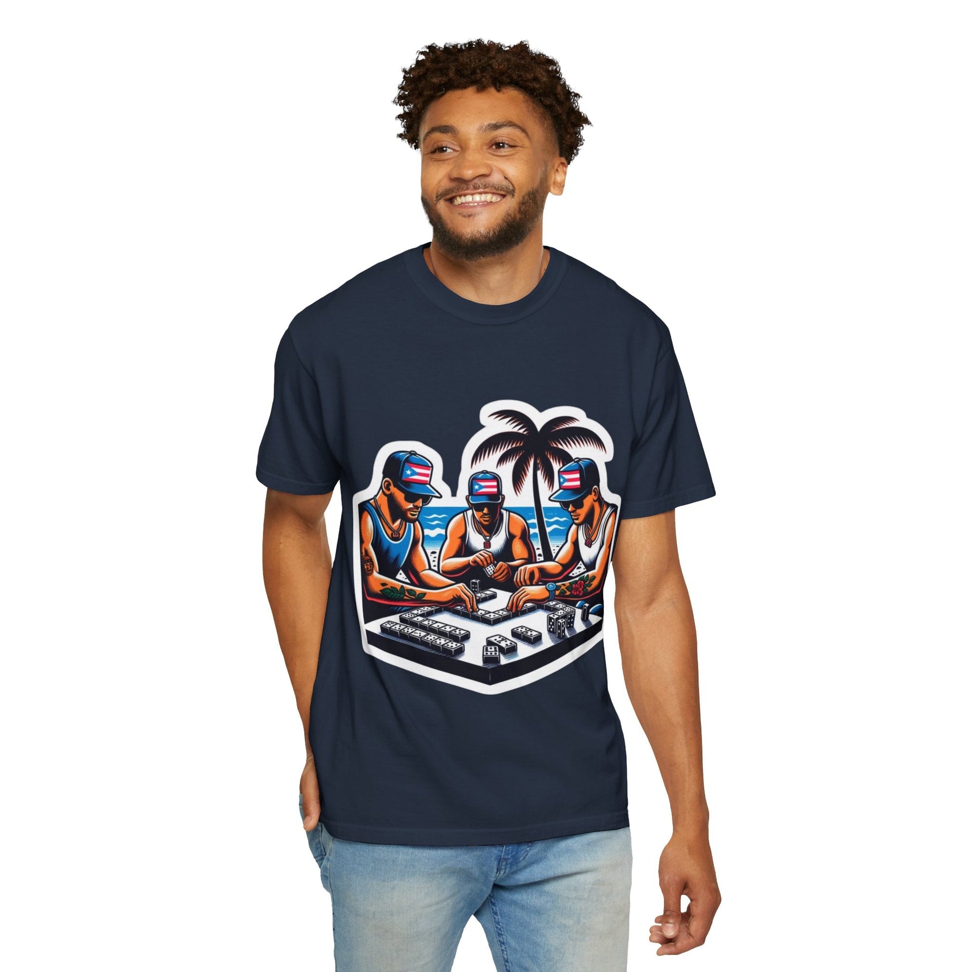 Puerto rico Domino game Unisex Garment - Dyed T-shirt - Metamorphosis Creations