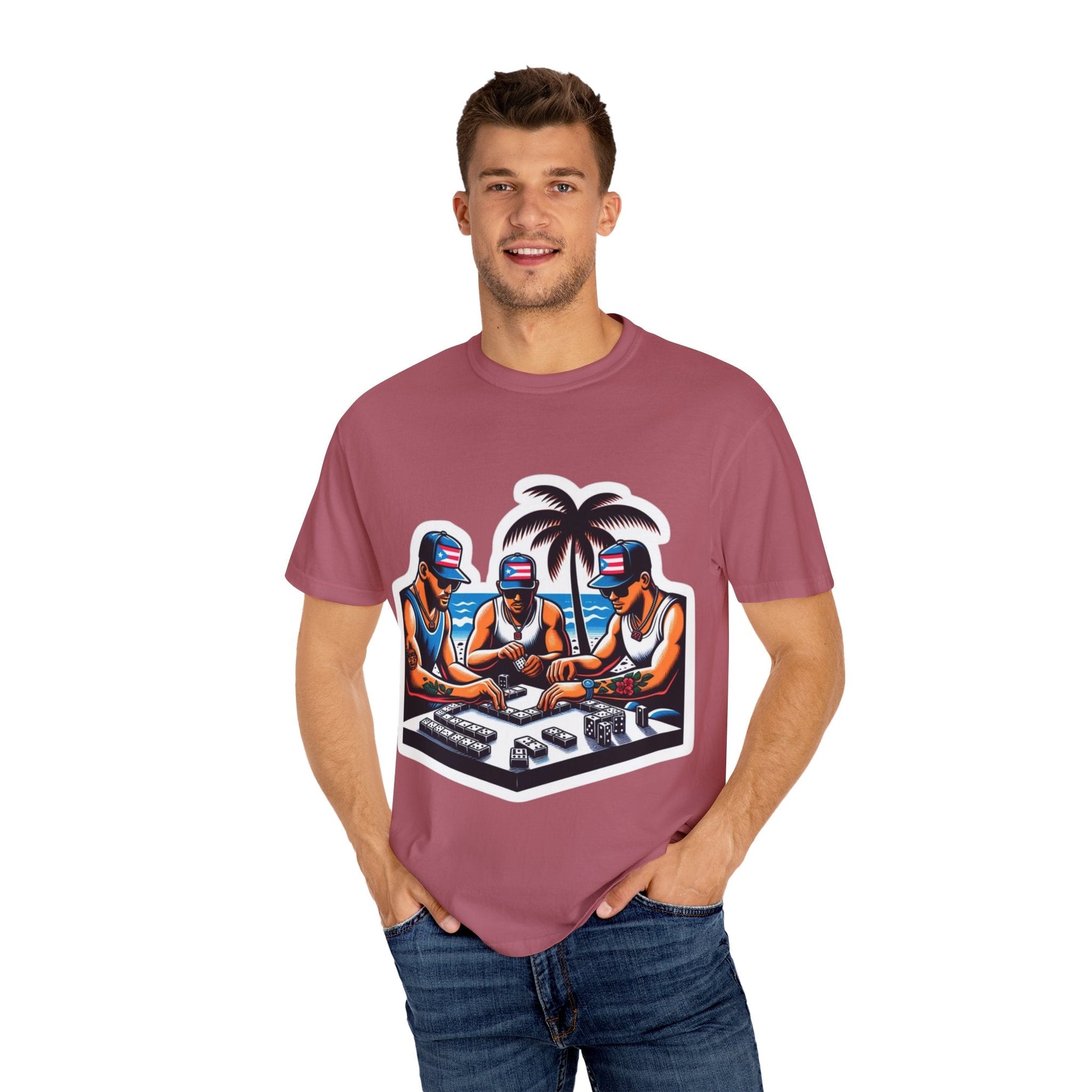 Puerto rico Domino game Unisex Garment - Dyed T-shirt - Metamorphosis Creations