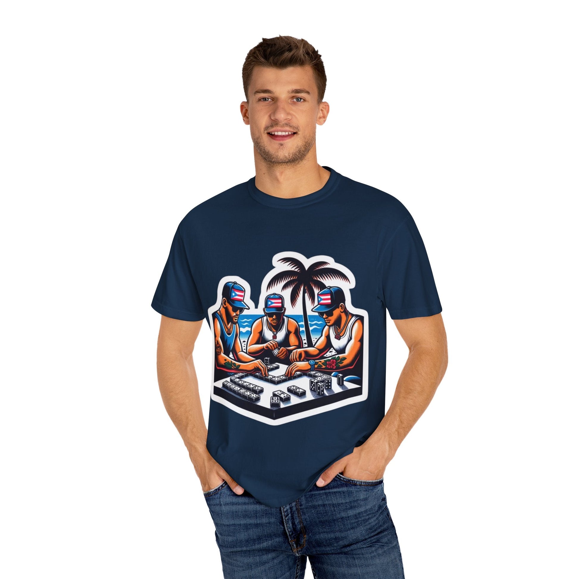 Puerto rico Domino game Unisex Garment - Dyed T-shirt - Metamorphosis Creations