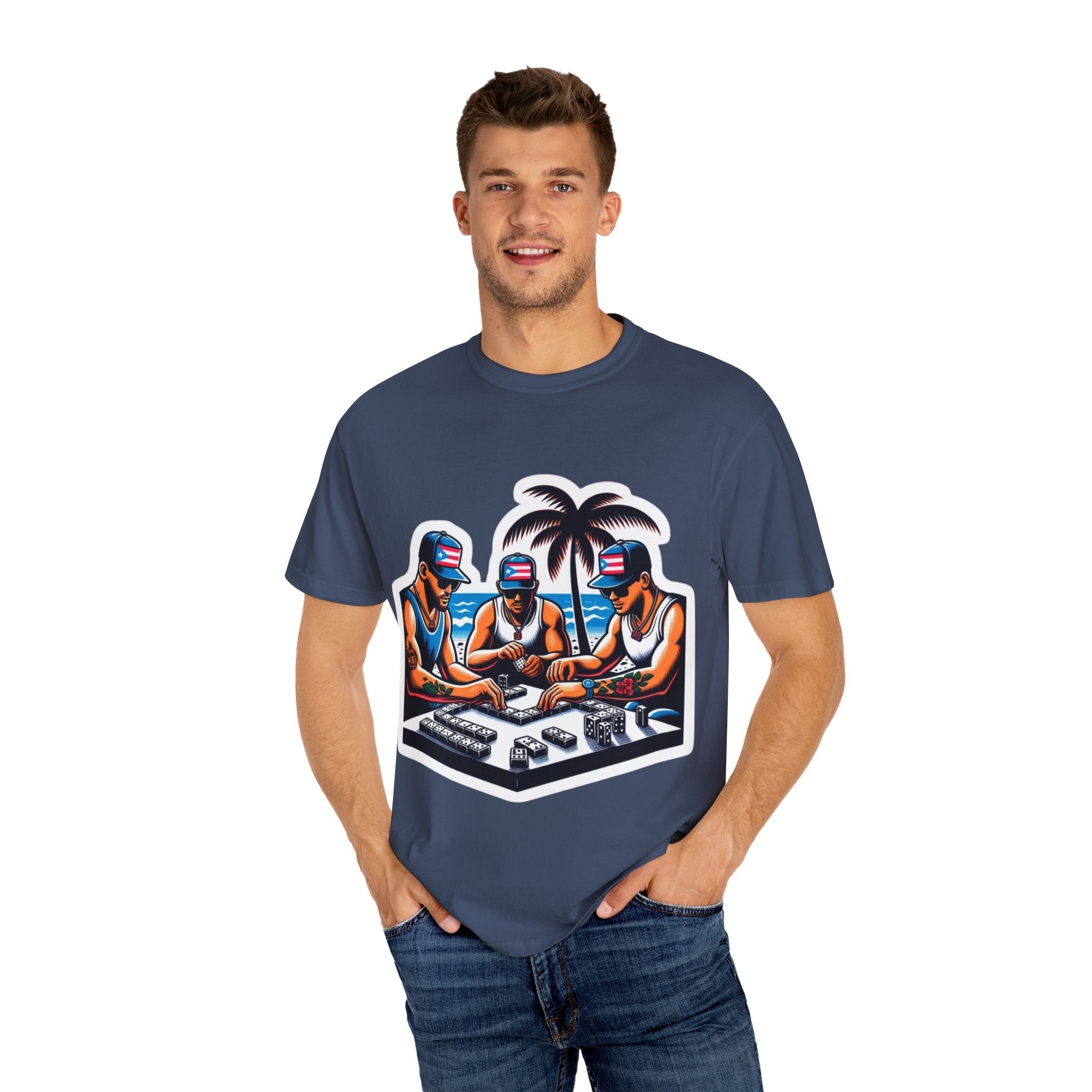 Puerto rico Domino game Unisex Garment - Dyed T-shirt - Metamorphosis Creations