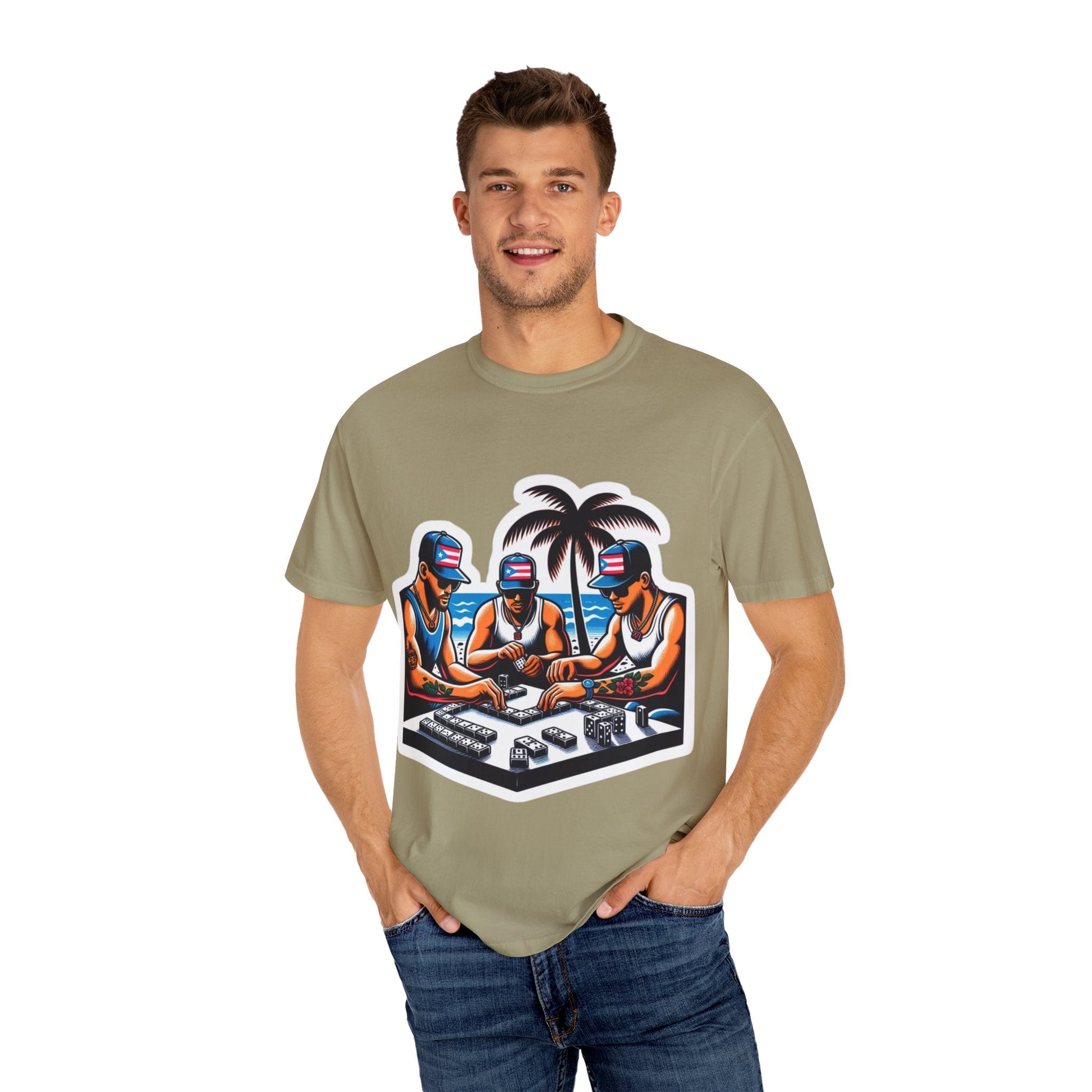 Puerto rico Domino game Unisex Garment - Dyed T-shirt - Metamorphosis Creations