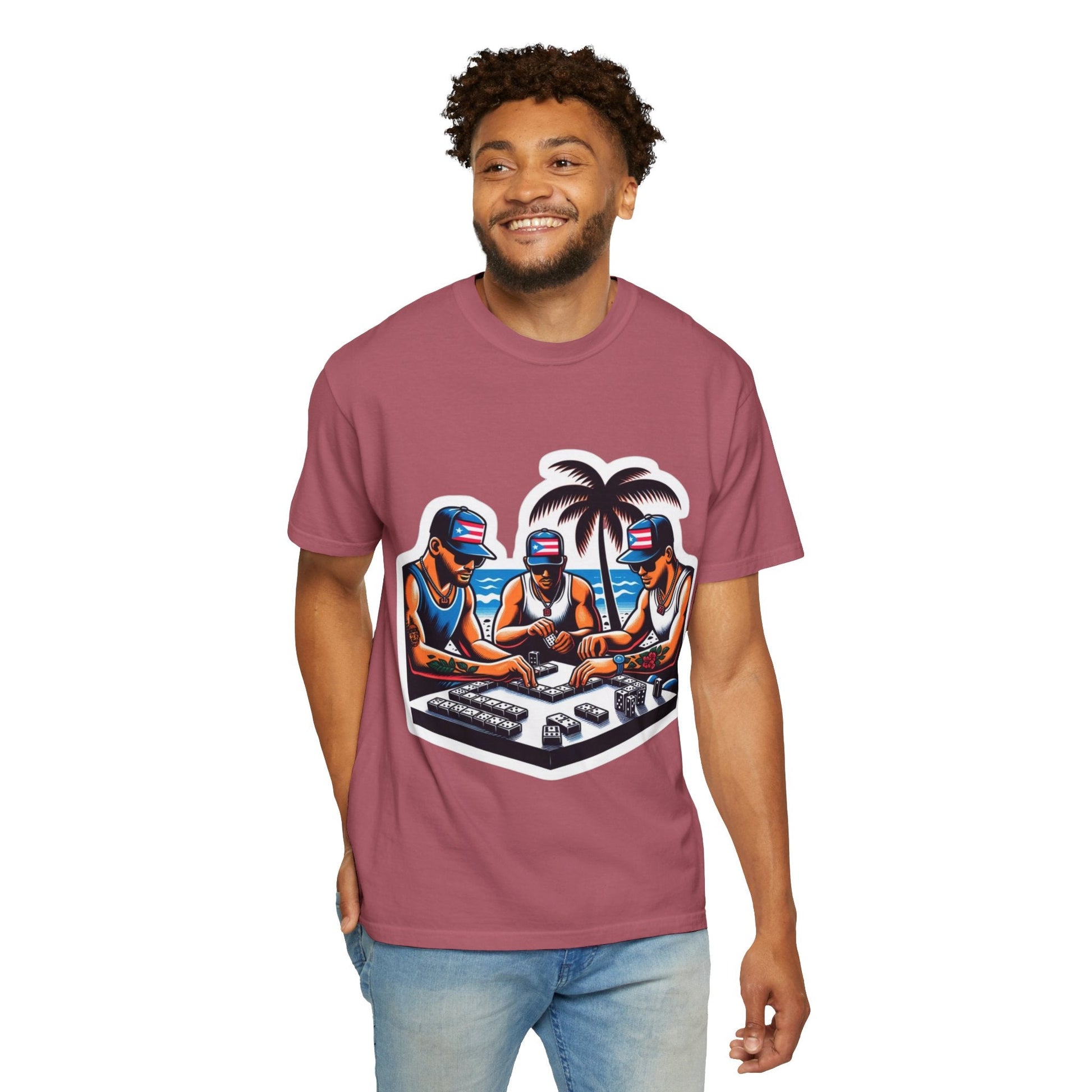 Puerto rico Domino game Unisex Garment - Dyed T-shirt - Metamorphosis Creations