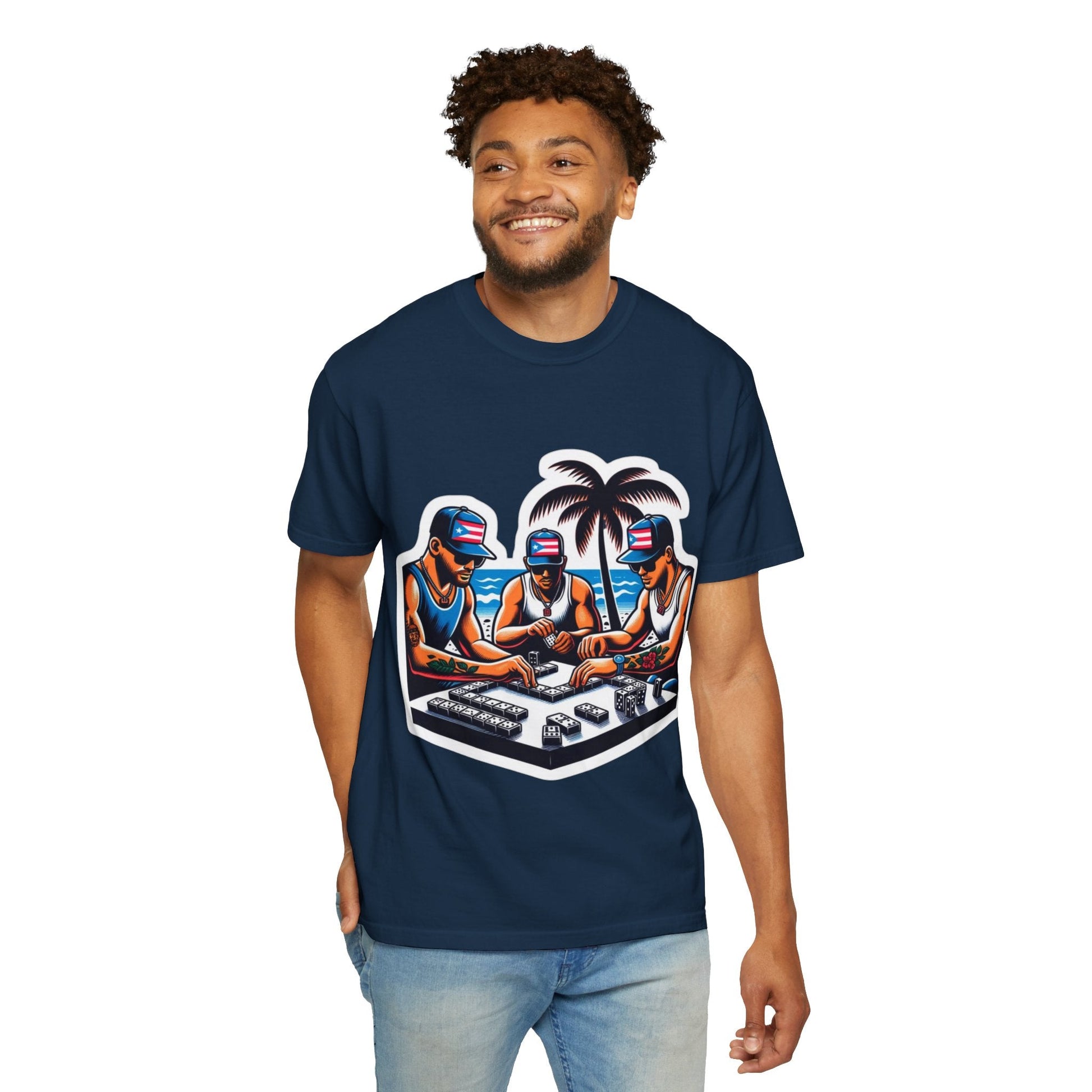 Puerto rico Domino game Unisex Garment - Dyed T-shirt - Metamorphosis Creations