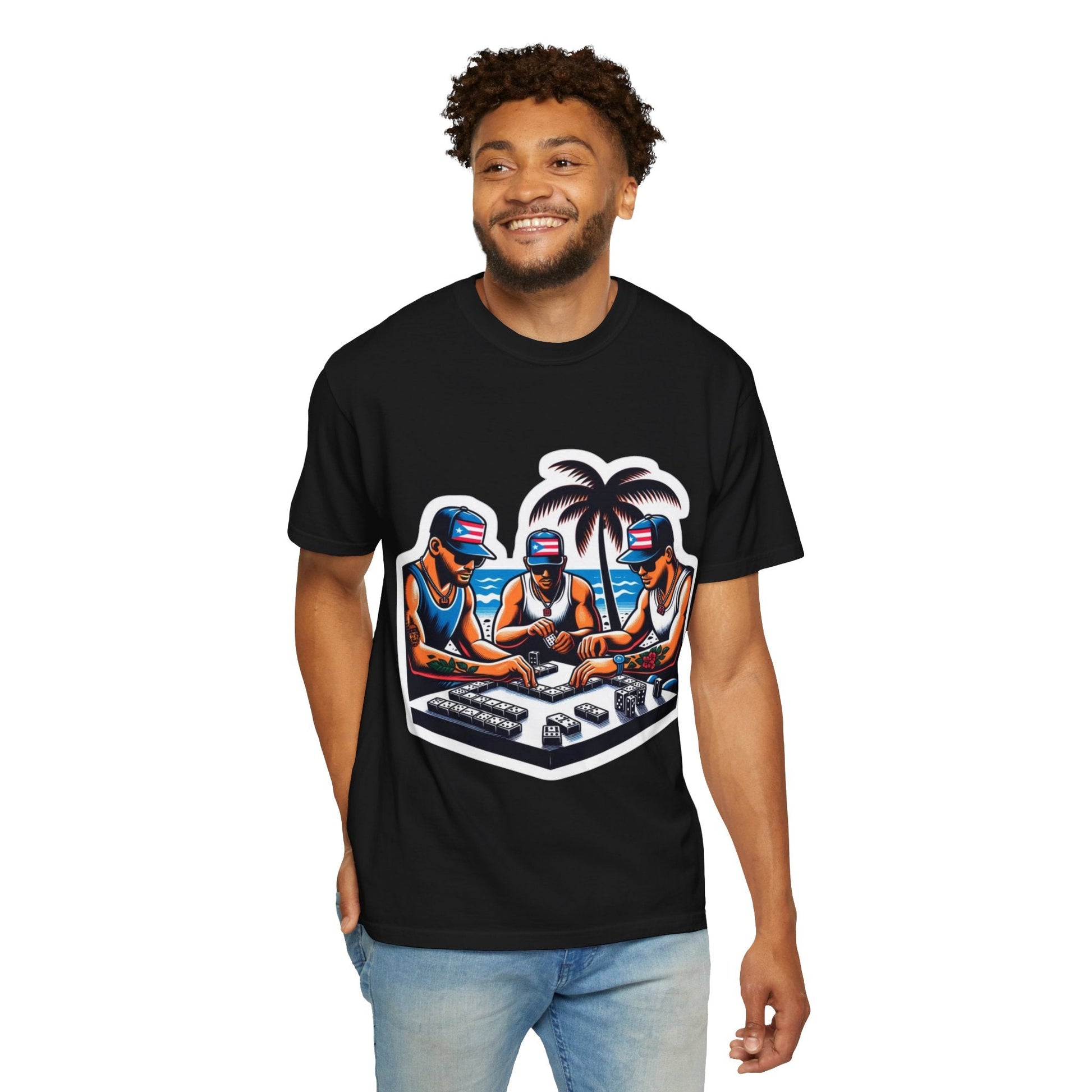 Puerto rico Domino game Unisex Garment - Dyed T-shirt - Metamorphosis Creations