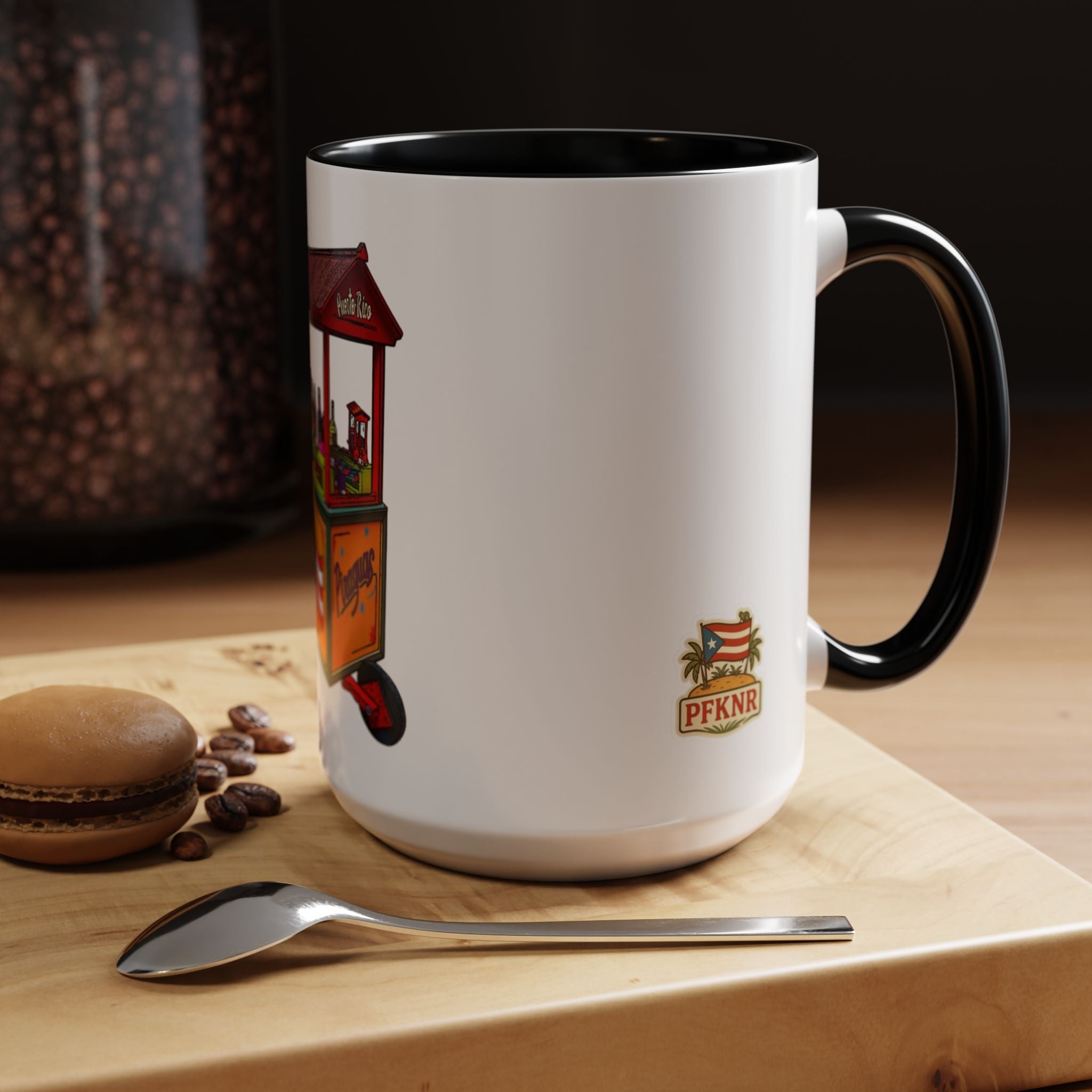 ☕ Puerto Rico en el alma, coffee en la mano.Vibrant Coffee Mug with Vintage Cart Design, Fun Gift for Coffee Lovers, Home/Office Decor, Unique Kitchenware, Perfect for Celebrations - Metamorphosis Creations