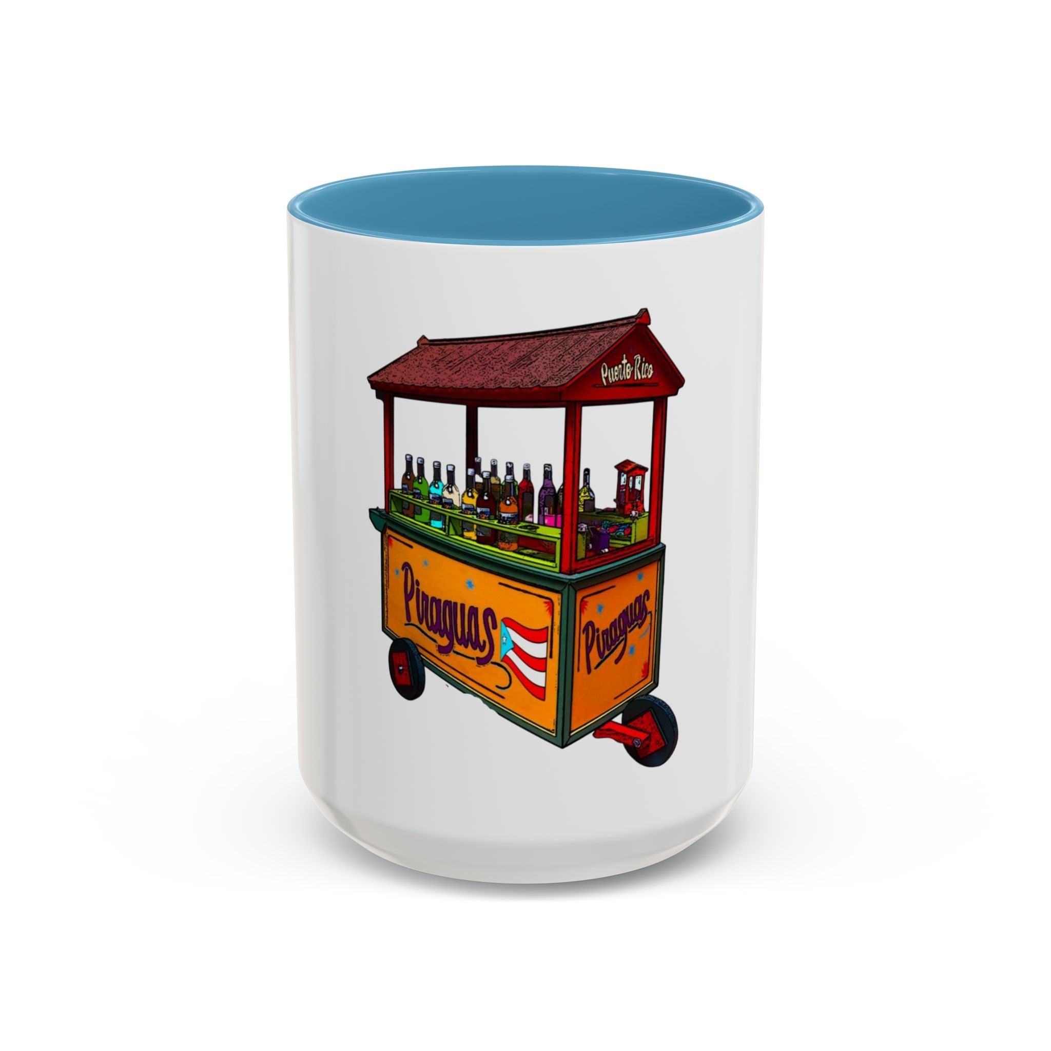 ☕ Puerto Rico en el alma, coffee en la mano.Vibrant Coffee Mug with Vintage Cart Design, Fun Gift for Coffee Lovers, Home/Office Decor, Unique Kitchenware, Perfect for Celebrations - Metamorphosis Creations