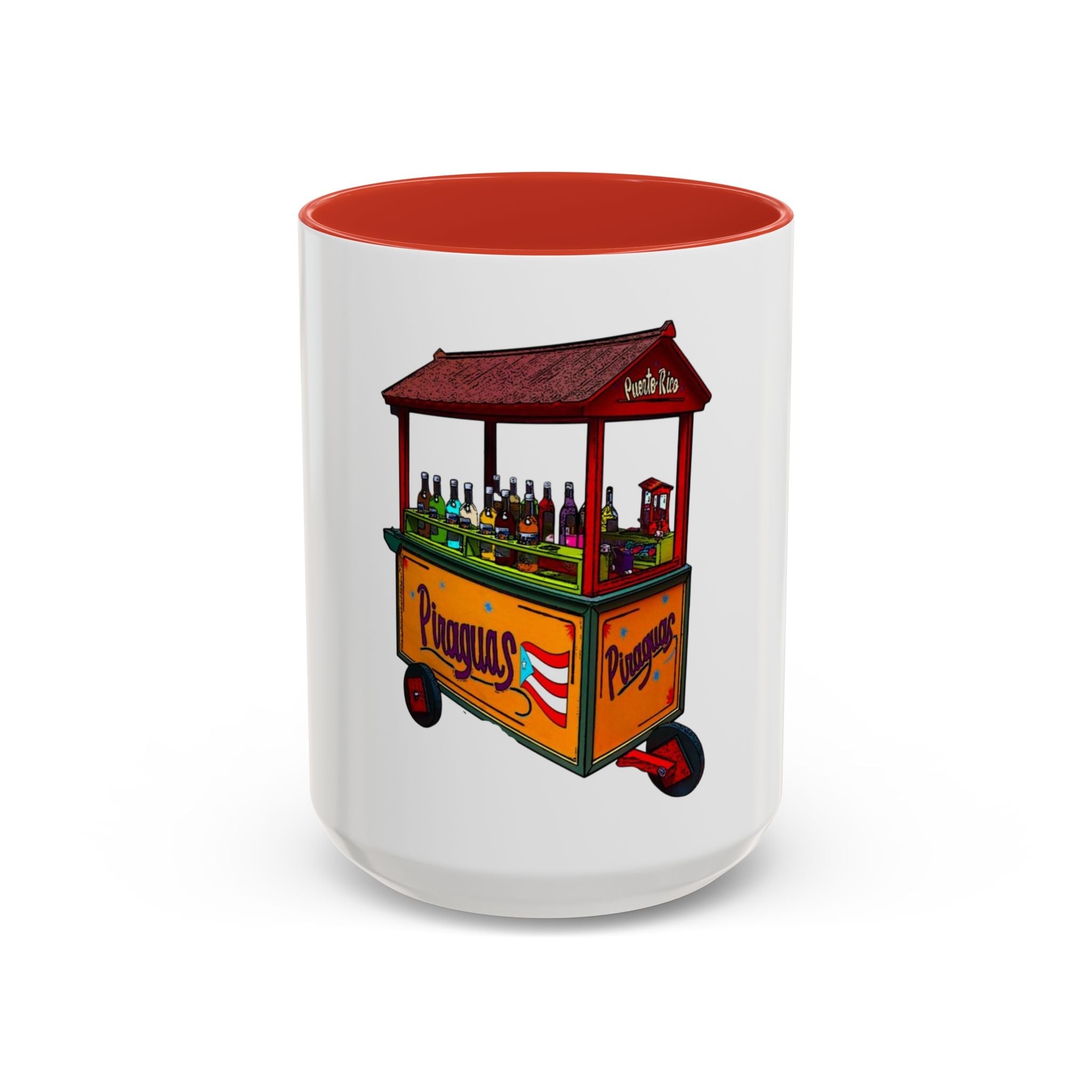☕ Puerto Rico en el alma, coffee en la mano.Vibrant Coffee Mug with Vintage Cart Design, Fun Gift for Coffee Lovers, Home/Office Decor, Unique Kitchenware, Perfect for Celebrations - Metamorphosis Creations