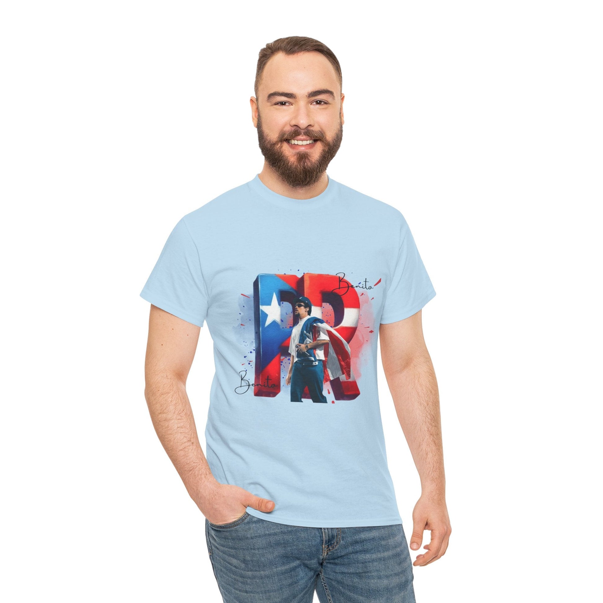 Puerto Rico Pride Collection Benito Pride Unisex Heavy Cotton Tee, Casual Wear, Gift Idea, Independence Day, Festival Outfit, Everyday Comfort - Metamorphosis Creations