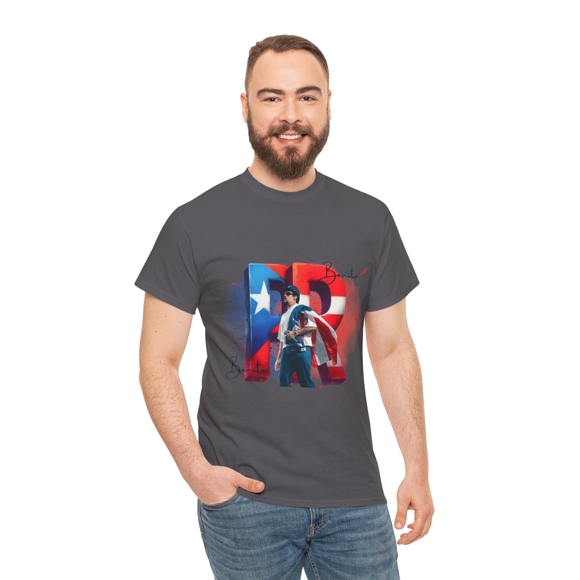 Puerto Rico Pride Collection Benito Pride Unisex Heavy Cotton Tee, Casual Wear, Gift Idea, Independence Day, Festival Outfit, Everyday Comfort - Metamorphosis Creations