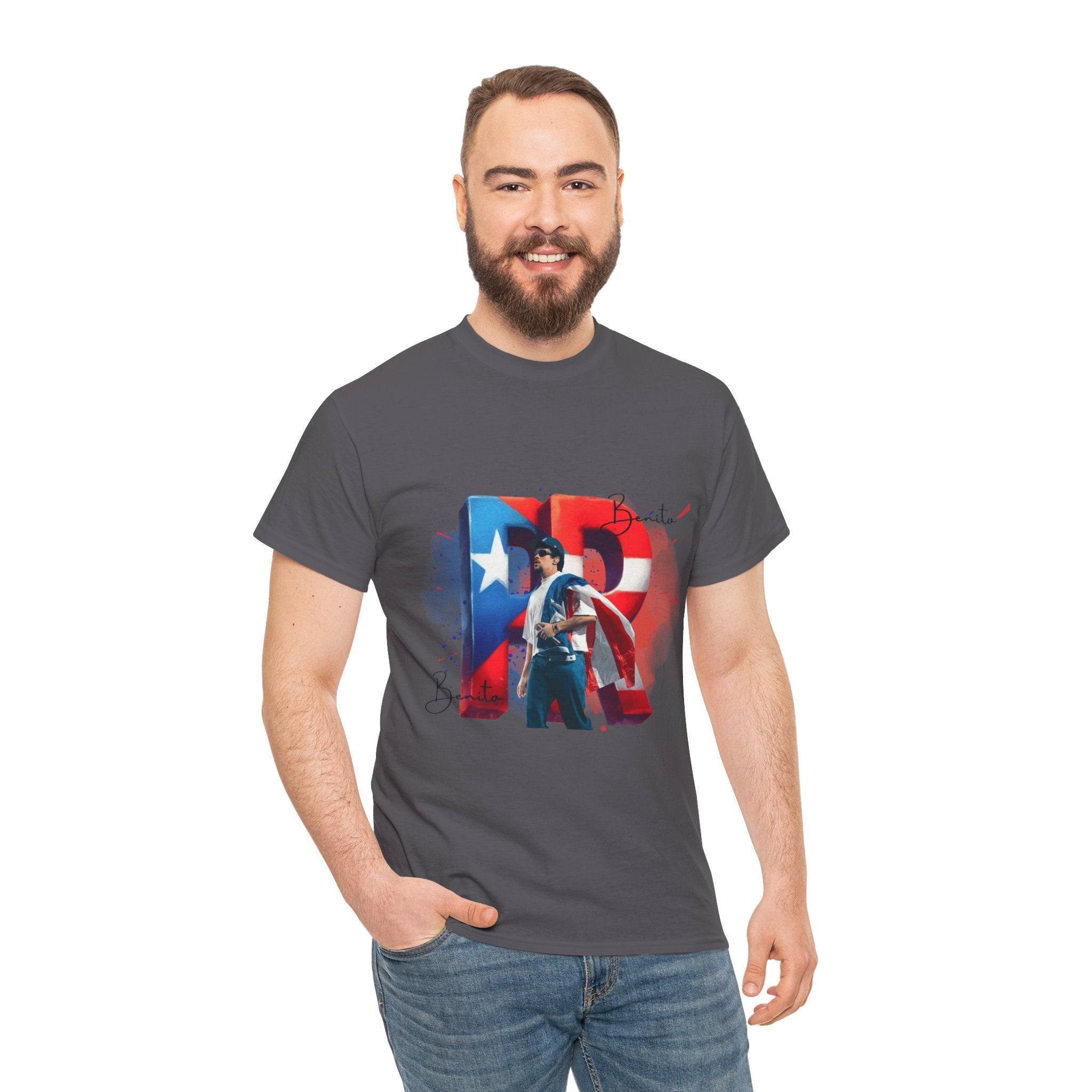 Puerto Rico Pride Collection Benito Pride Unisex Heavy Cotton Tee, Casual Wear, Gift Idea, Independence Day, Festival Outfit, Everyday Comfort - Metamorphosis Creations