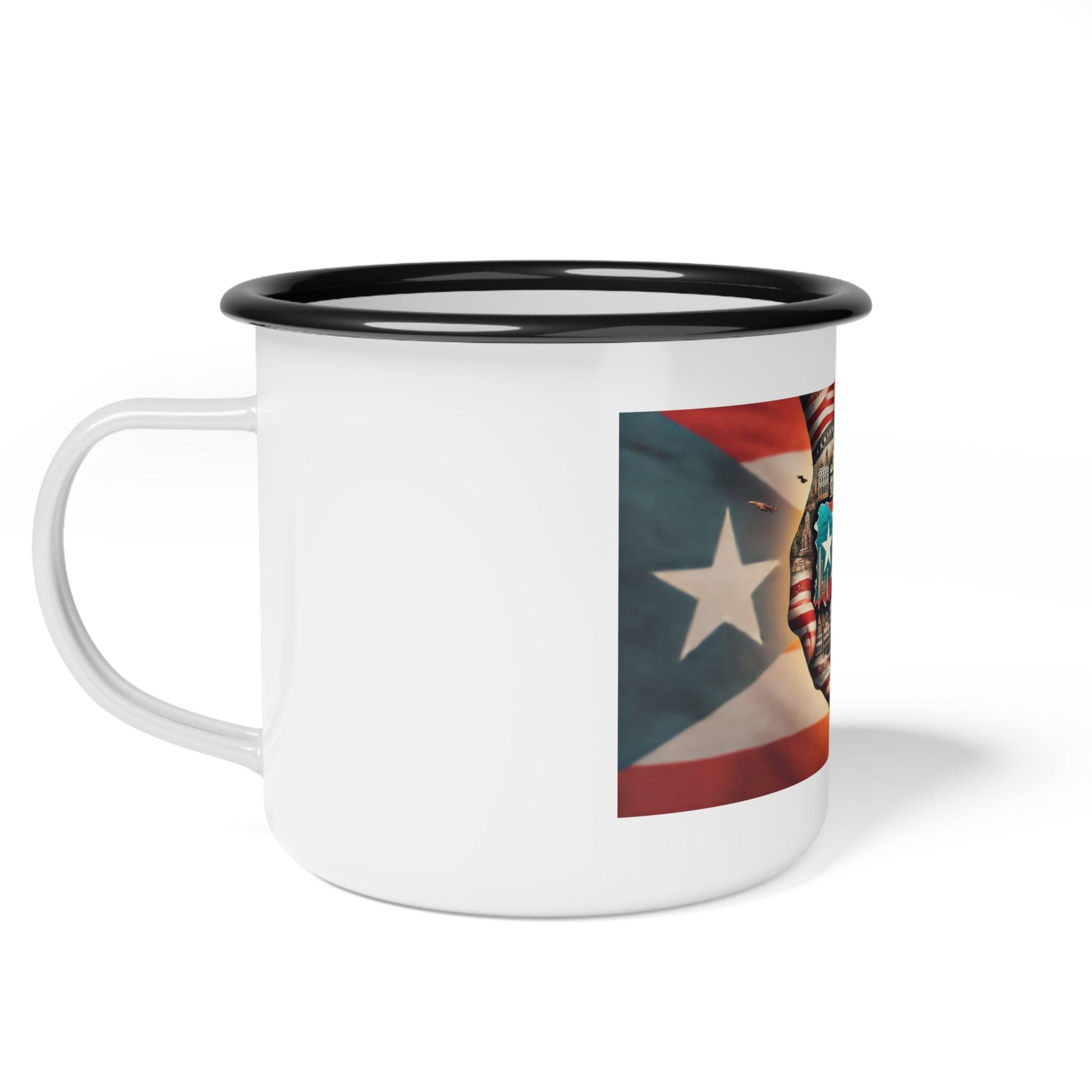 Puerto Rico Pride Enamel Camp Cup, Outdoor Coffee Mug, Travel Cup, Camping Gift, Puerto Rico Lover's Mug, Flag Mug - Metamorphosis Creations