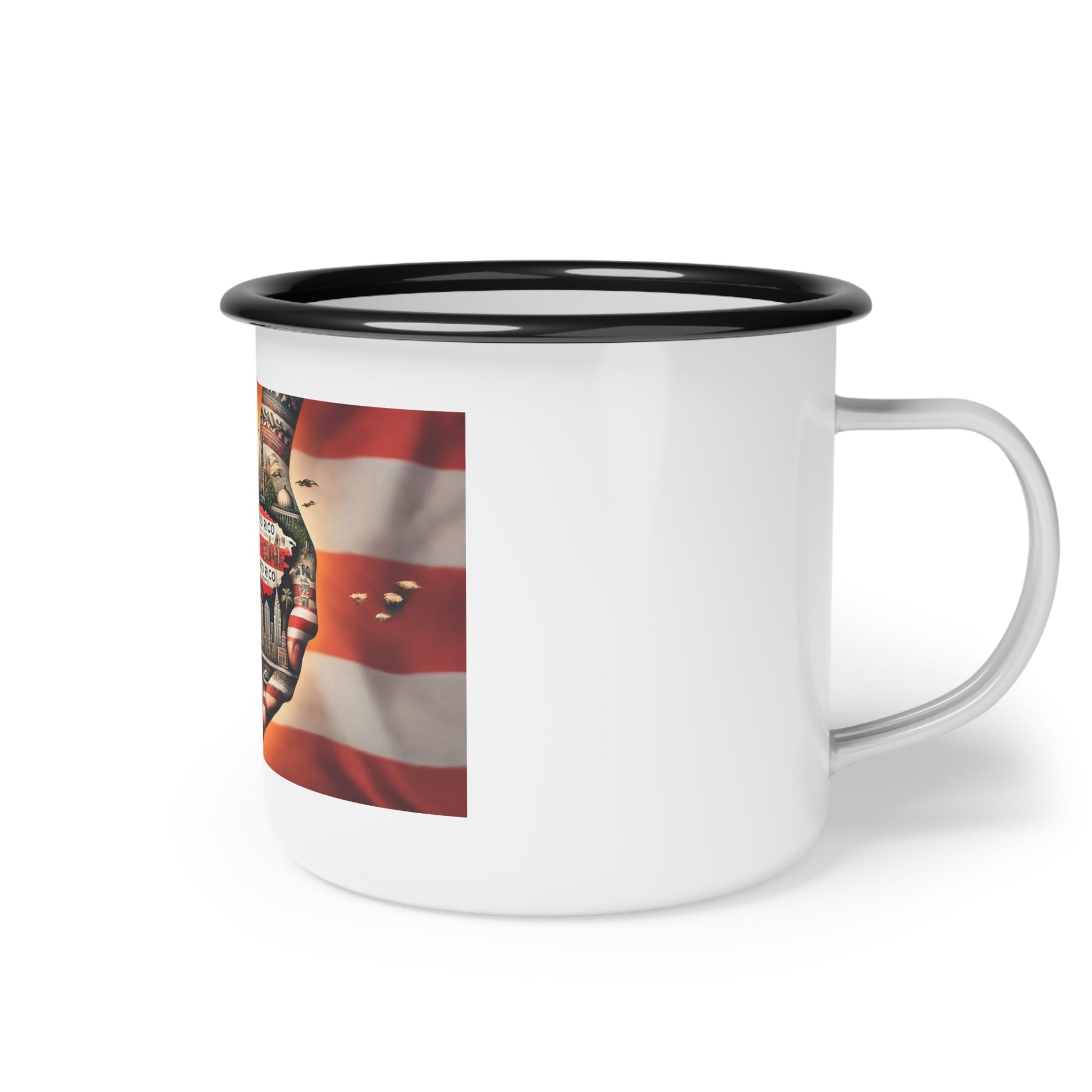 Puerto Rico Pride Enamel Camp Cup, Outdoor Coffee Mug, Travel Cup, Camping Gift, Puerto Rico Lover's Mug, Flag Mug - Metamorphosis Creations