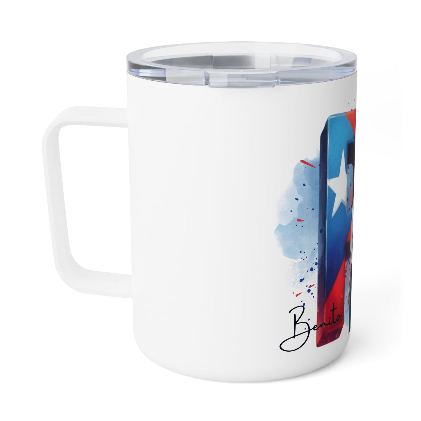 Puerto Rico Pride Insulated Coffee Mug - 10oz Travel Cup, Unique Gift for Coffee Lovers, Perfect for Celebrations, Personalized, [...] - Metamorphosis Creations