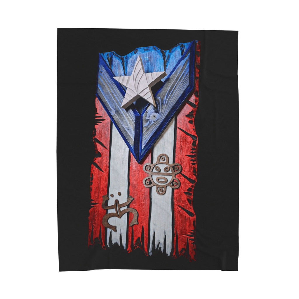 Puerto Rico Pride Velveteen Plush Blanket | Cozy Home Decor, Spirit of Cuba, Travel Gift, Cultural Blanket, Ideal for Festivals - Metamorphosis Creations