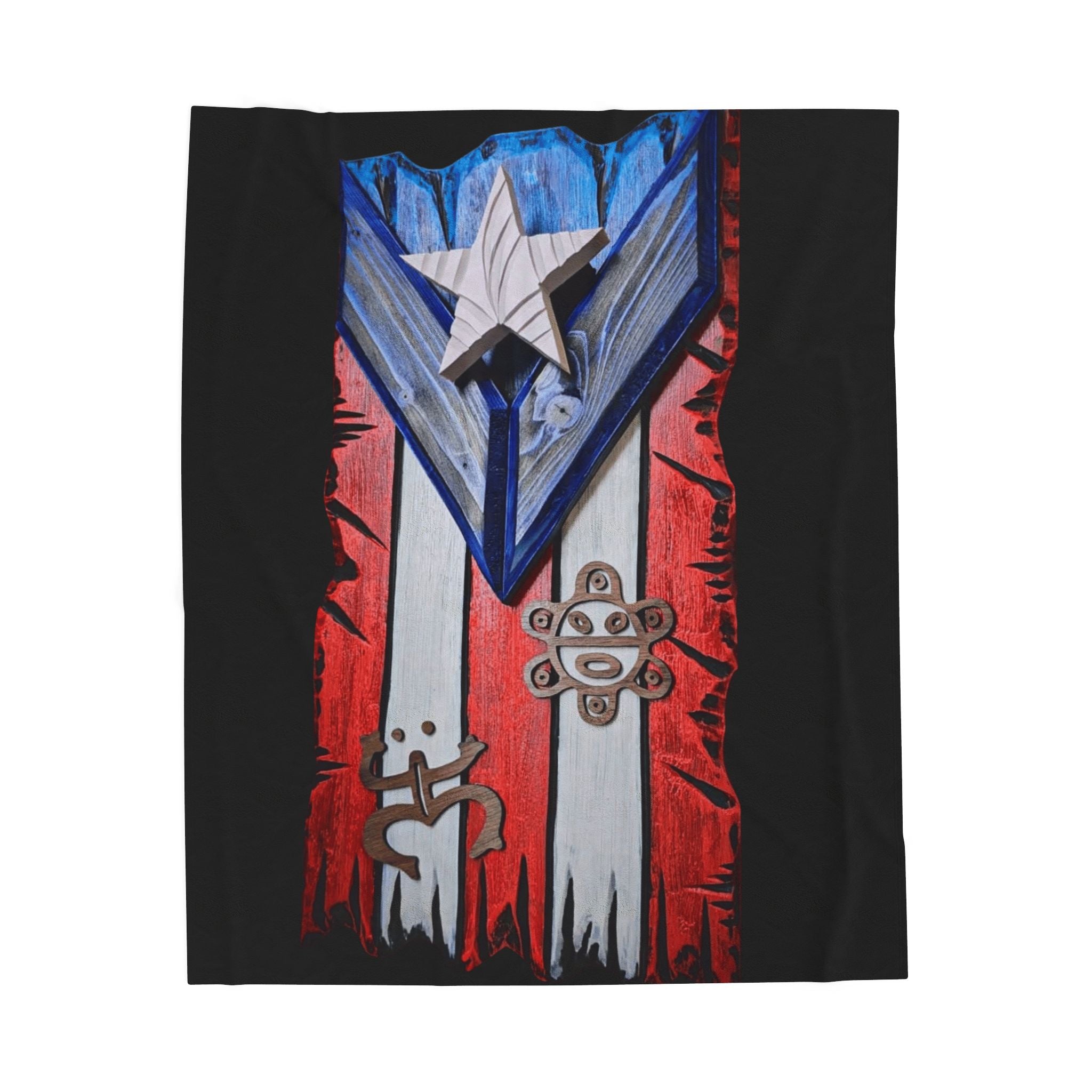 Puerto Rico Pride Velveteen Plush Blanket | Cozy Home Decor, Spirit of Cuba, Travel Gift, Cultural Blanket, Ideal for Festivals - Metamorphosis Creations