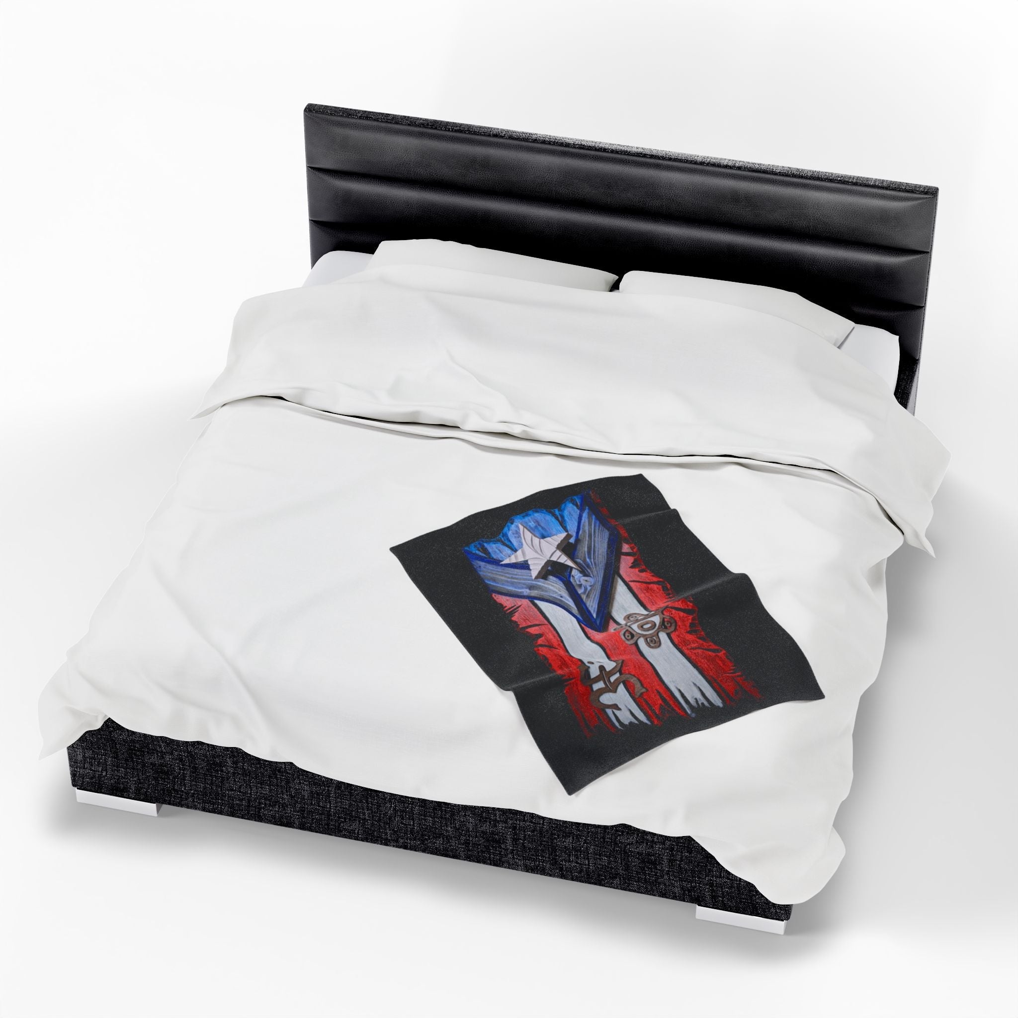 Puerto Rico Pride Velveteen Plush Blanket | Cozy Home Decor, Spirit of Cuba, Travel Gift, Cultural Blanket, Ideal for Festivals - Metamorphosis Creations