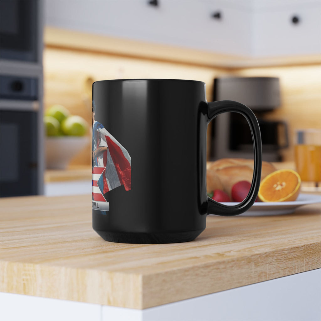 Puerto Rico Super Bowl Themed Black Mug, Perfect for Game Day, Football Fan Gift, 15oz Coffee Cup, Sports Memorabilia, NFL Celebration - Metamorphosis Creations