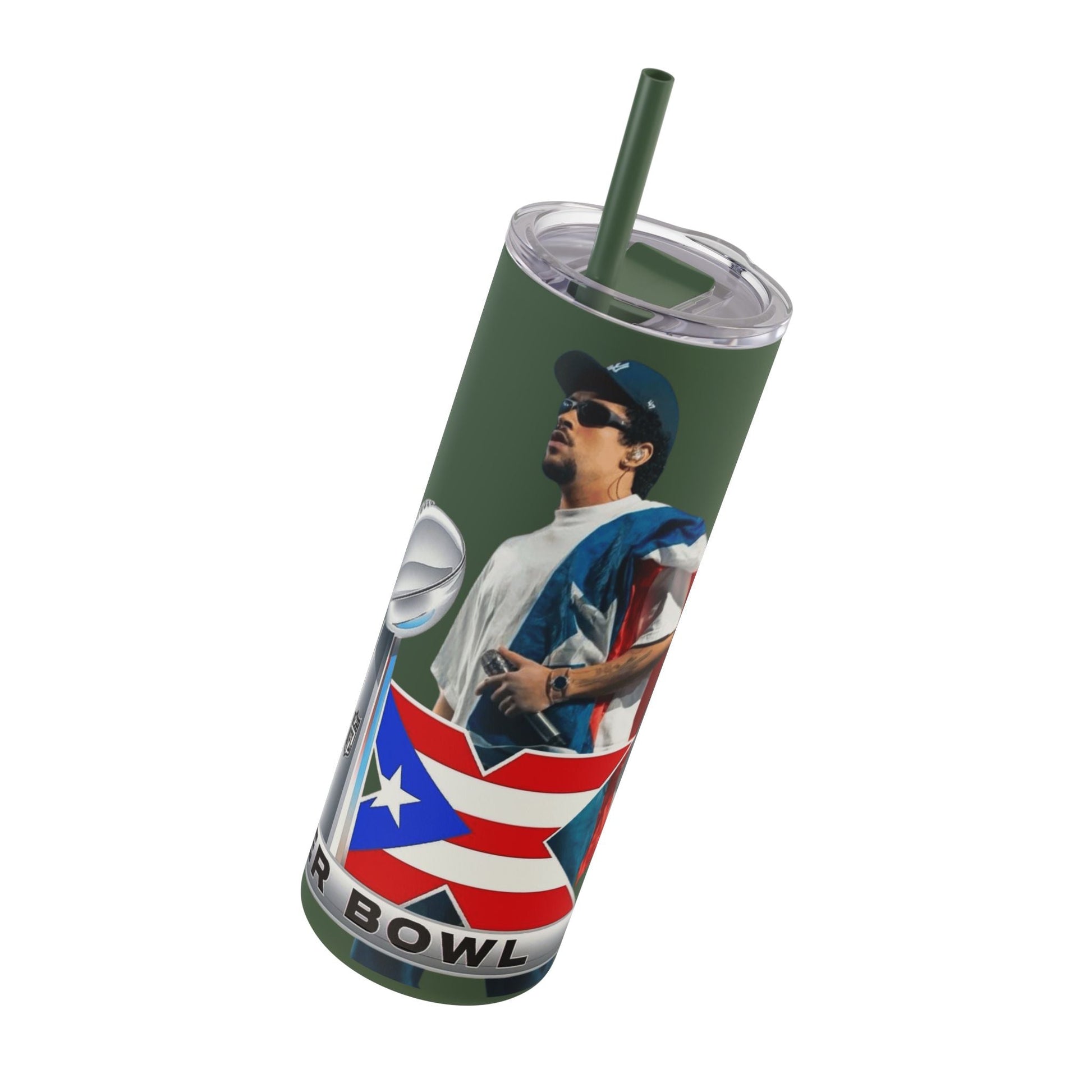 Puerto Rico Super Bowl - Themed Matte Tumbler, Sports Fan Mug, Gift for Football Lovers, Game Day Drinkware, Custom Tumbler - Metamorphosis Creations