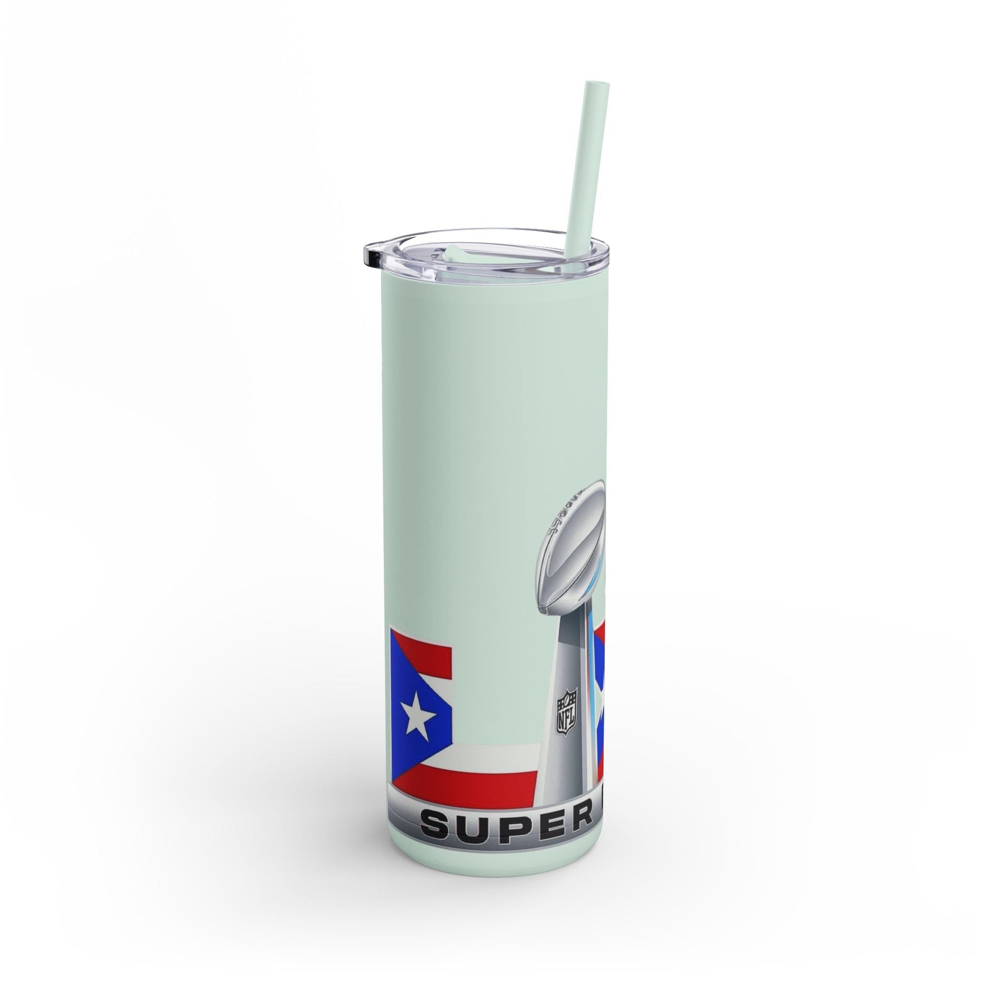 Puerto Rico Super Bowl - Themed Matte Tumbler, Sports Fan Mug, Gift for Football Lovers, Game Day Drinkware, Custom Tumbler - Metamorphosis Creations