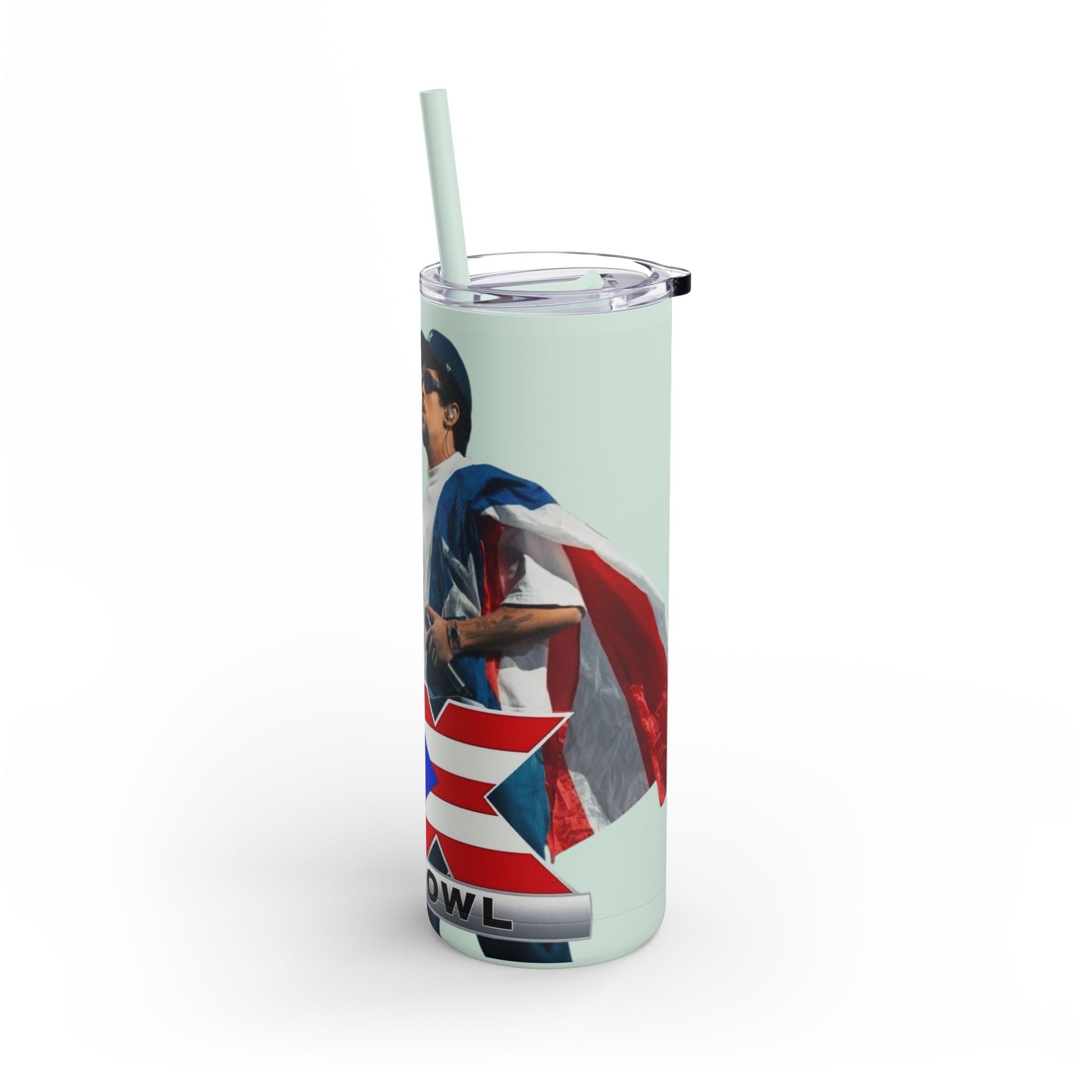 Puerto Rico Super Bowl - Themed Matte Tumbler, Sports Fan Mug, Gift for Football Lovers, Game Day Drinkware, Custom Tumbler - Metamorphosis Creations