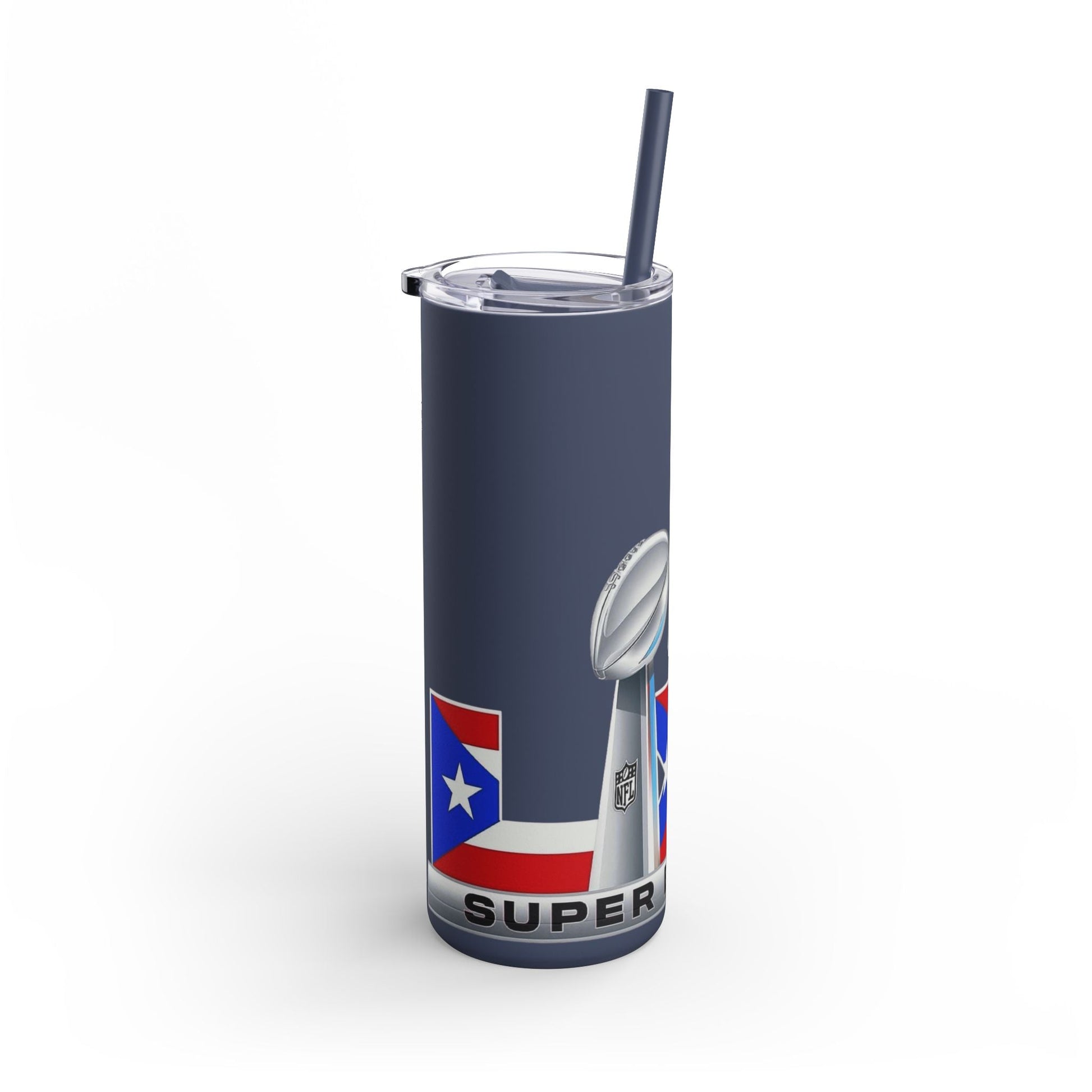 Puerto Rico Super Bowl - Themed Matte Tumbler, Sports Fan Mug, Gift for Football Lovers, Game Day Drinkware, Custom Tumbler - Metamorphosis Creations