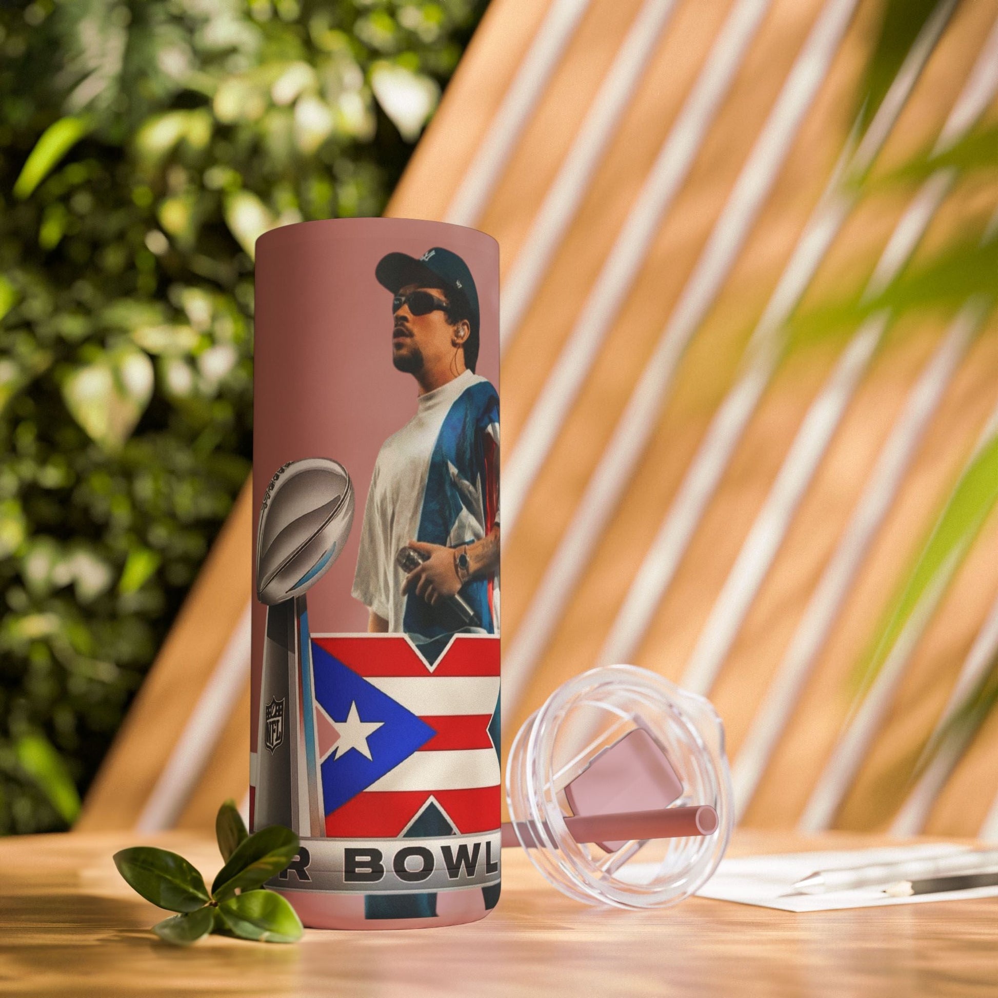 Puerto Rico Super Bowl - Themed Matte Tumbler, Sports Fan Mug, Gift for Football Lovers, Game Day Drinkware, Custom Tumbler - Metamorphosis Creations