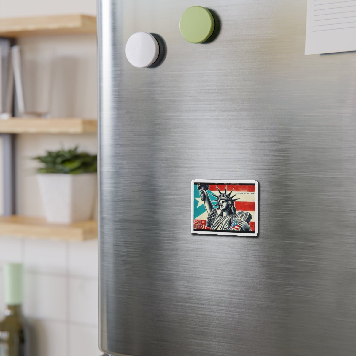 Puerto Rico - themed stickebLiberty Die - Cut Magnet | Vintage Statue of Liberty Design, Home Decor, USA Gifts, Travel Souvenir, Wall Art - Metamorphosis Creations