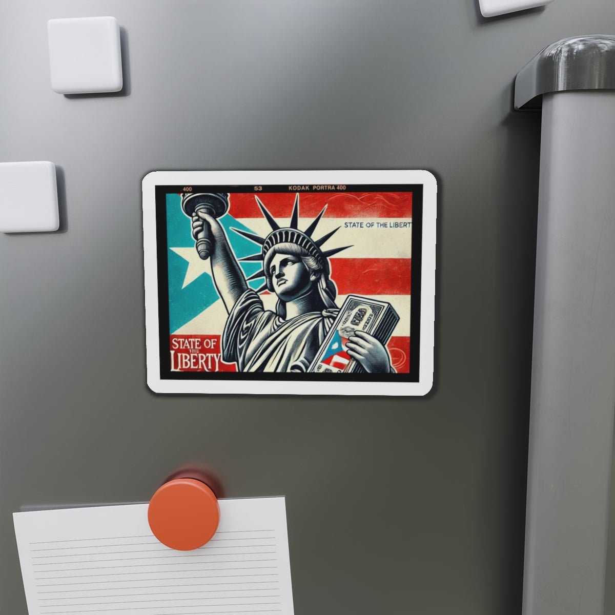 Puerto Rico - themed stickebLiberty Die - Cut Magnet | Vintage Statue of Liberty Design, Home Decor, USA Gifts, Travel Souvenir, Wall Art - Metamorphosis Creations