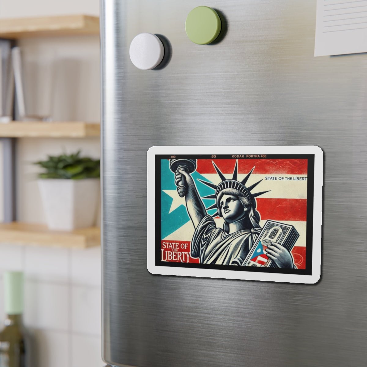 Puerto Rico - themed stickebLiberty Die - Cut Magnet | Vintage Statue of Liberty Design, Home Decor, USA Gifts, Travel Souvenir, Wall Art - Metamorphosis Creations