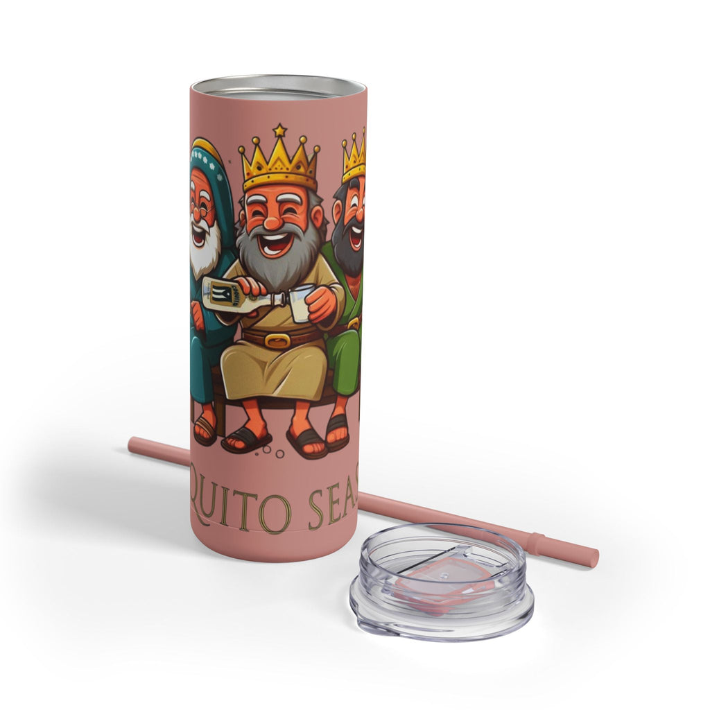 Puerto Rico Traditions Coquito Cute Skinny Matte Drink Cup | Ideal for Parties, Gifts, and Everyday Use | Fun King Design - Metamorphosis Creations