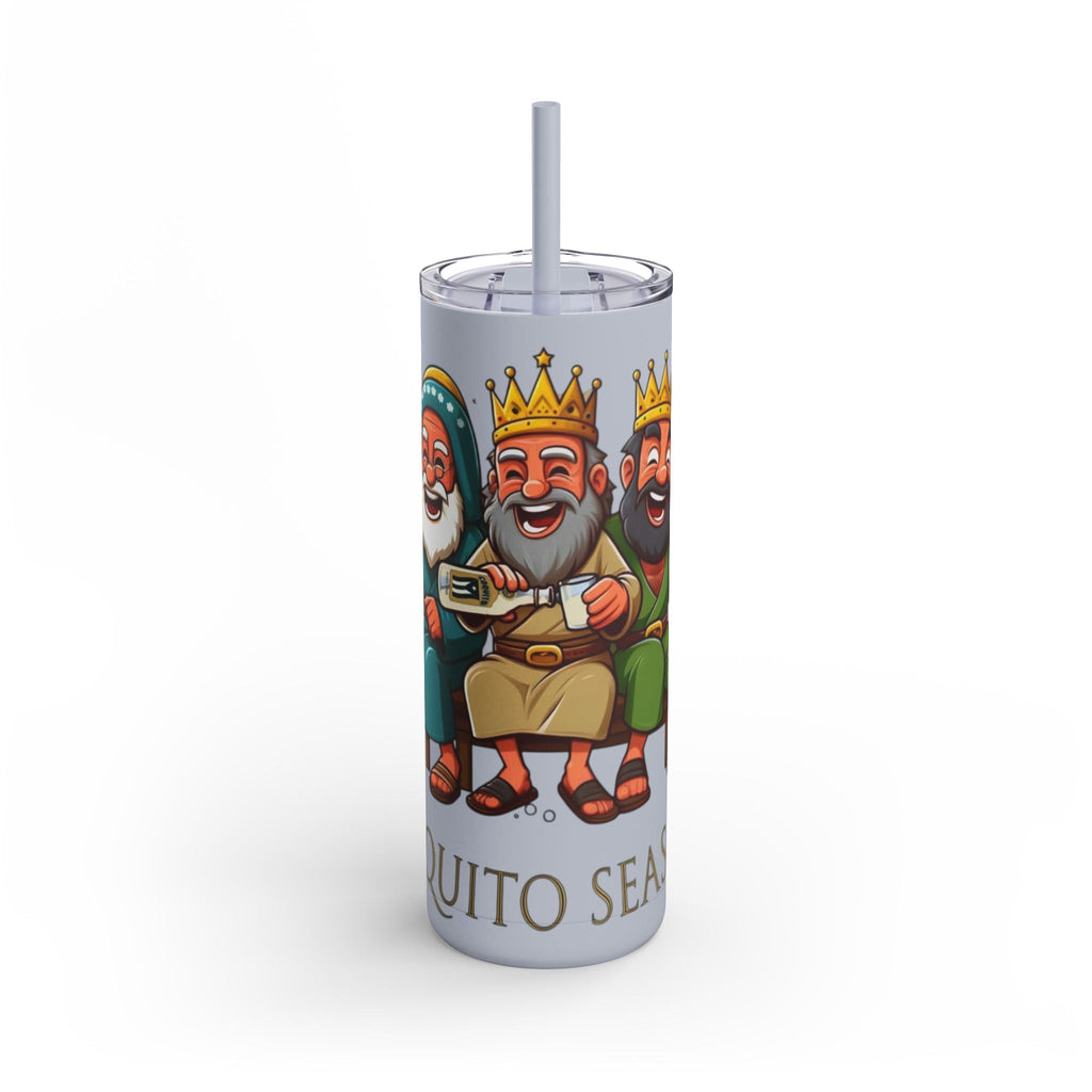 Puerto Rico Traditions Coquito Cute Skinny Matte Drink Cup | Ideal for Parties, Gifts, and Everyday Use | Fun King Design - Metamorphosis Creations