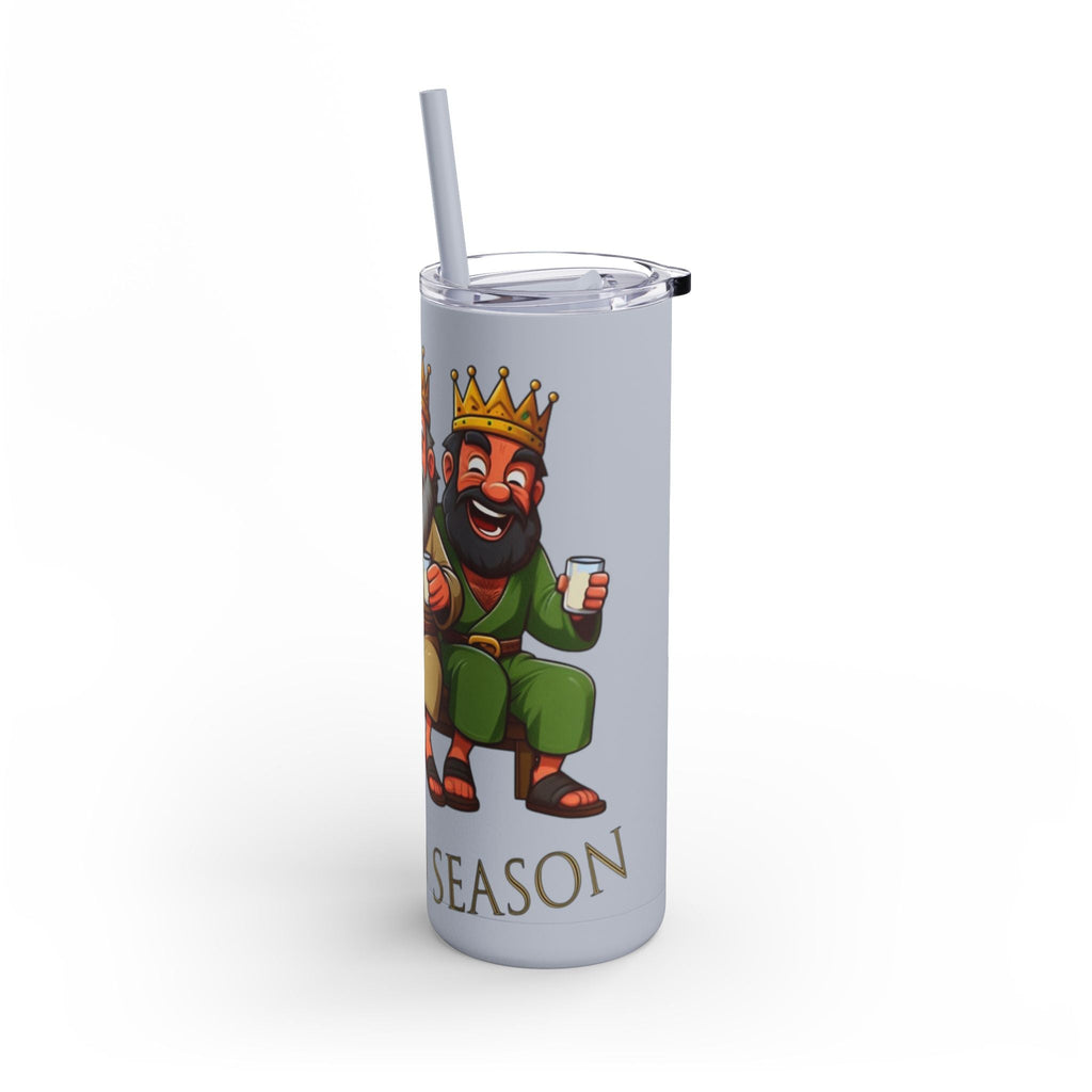 Puerto Rico Traditions Coquito Cute Skinny Matte Drink Cup | Ideal for Parties, Gifts, and Everyday Use | Fun King Design - Metamorphosis Creations