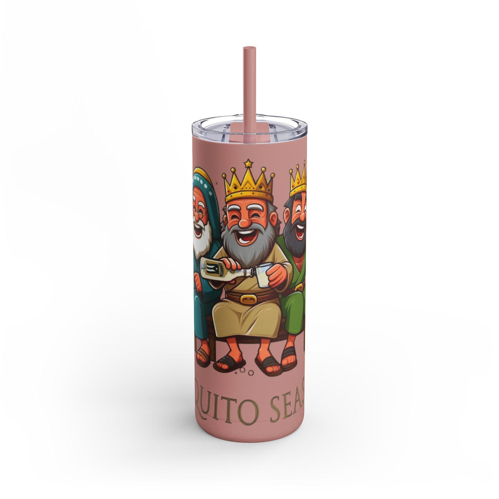Puerto Rico Traditions Coquito Cute Skinny Matte Drink Cup | Ideal for Parties, Gifts, and Everyday Use | Fun King Design - Metamorphosis Creations