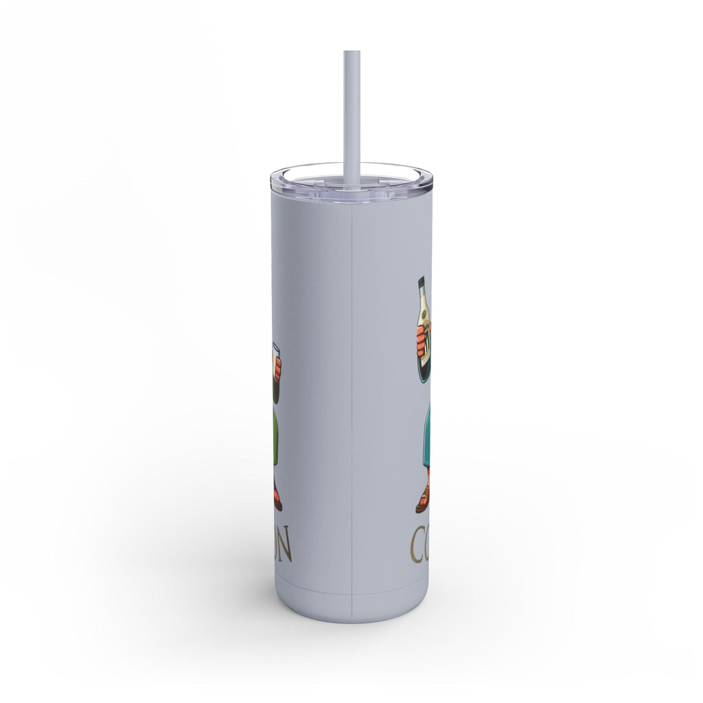 Puerto Rico Traditions Coquito Cute Skinny Matte Drink Cup | Ideal for Parties, Gifts, and Everyday Use | Fun King Design - Metamorphosis Creations